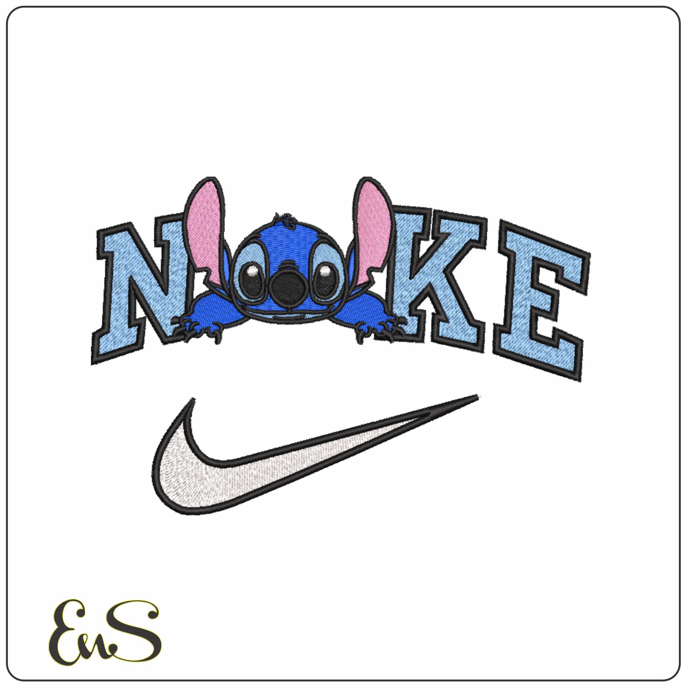 Nike Stitch Laying Down- Elegant embroidery design file - instant download
