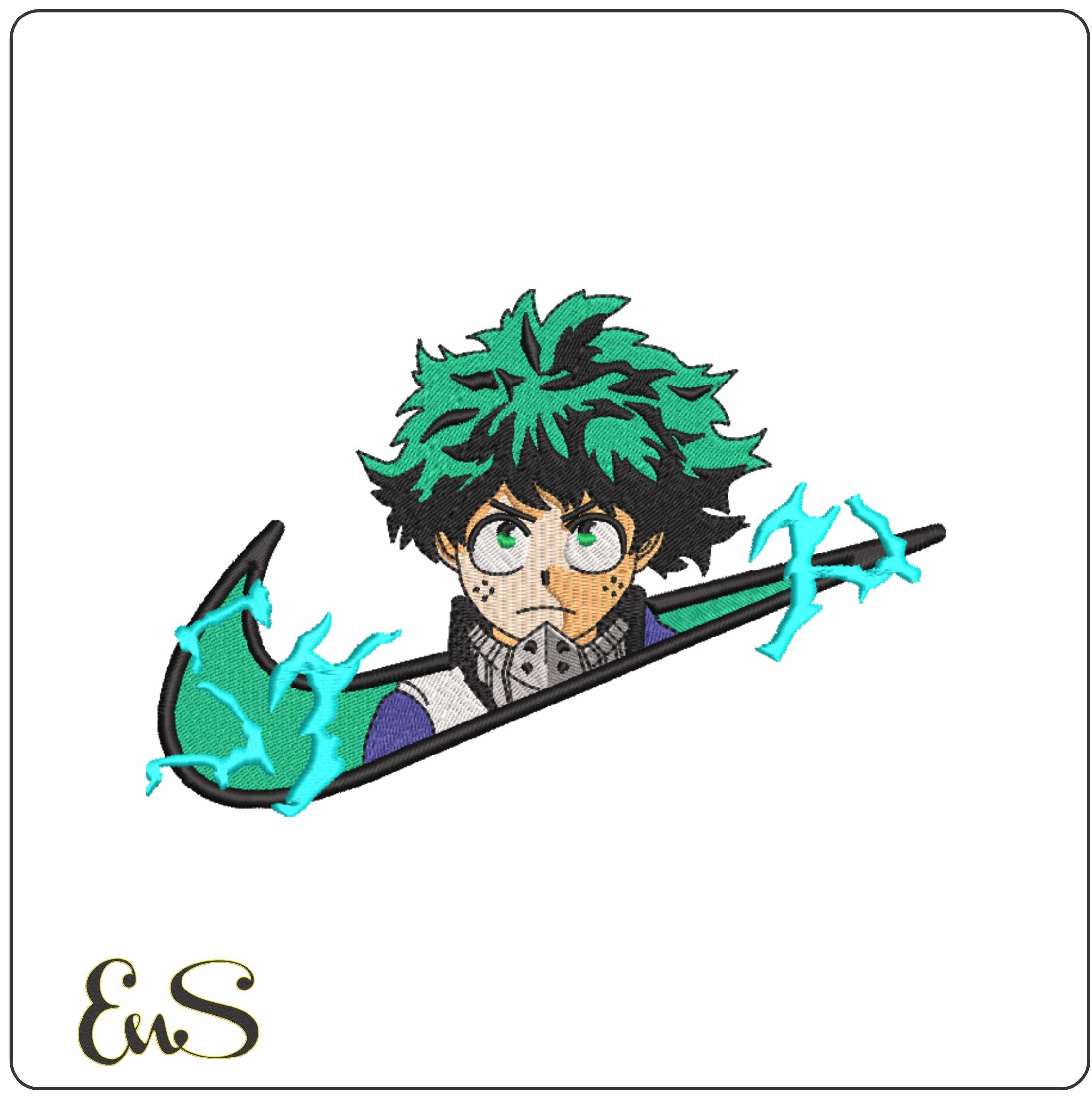 Nike Swoosh Deku Dragon Ballz - Anime- Elegant embroidery design file - instant download