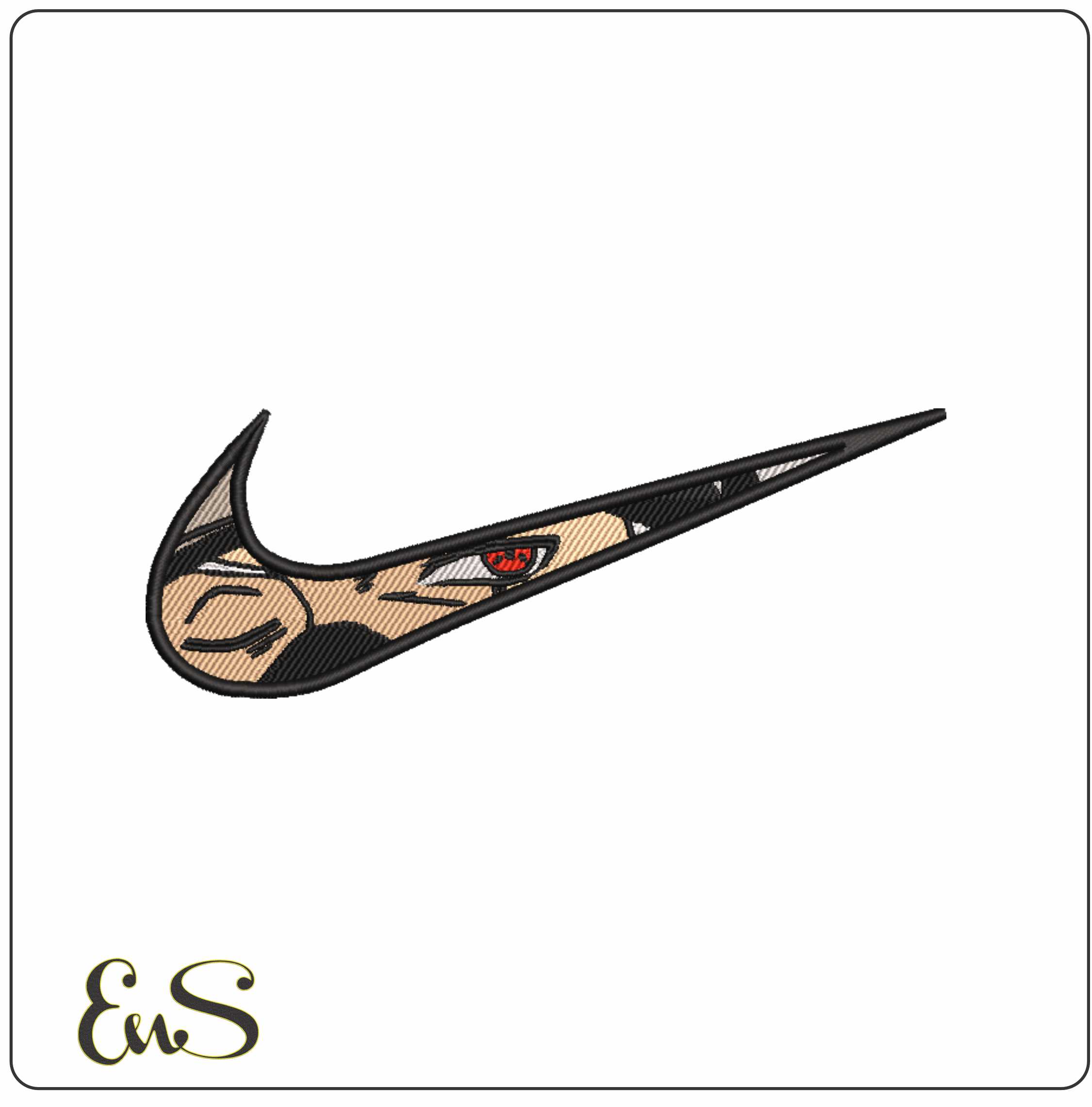 Nike Swoosh Kakashi eye - Anime- Elegant embroidery design file - instant download