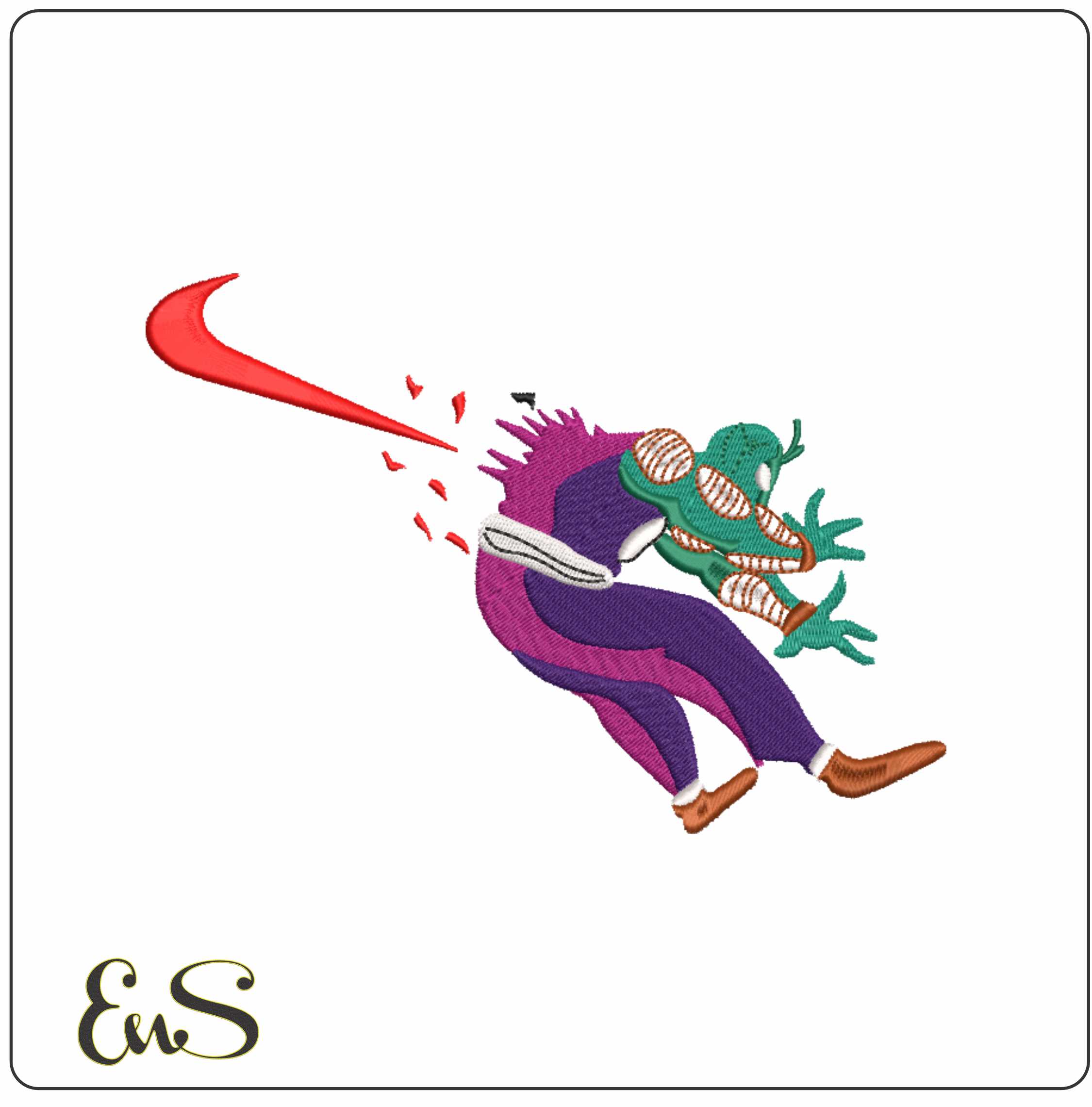 Nike Swoosh Piccolo - Dragon Ballz- Elegant embroidery design file - instant download