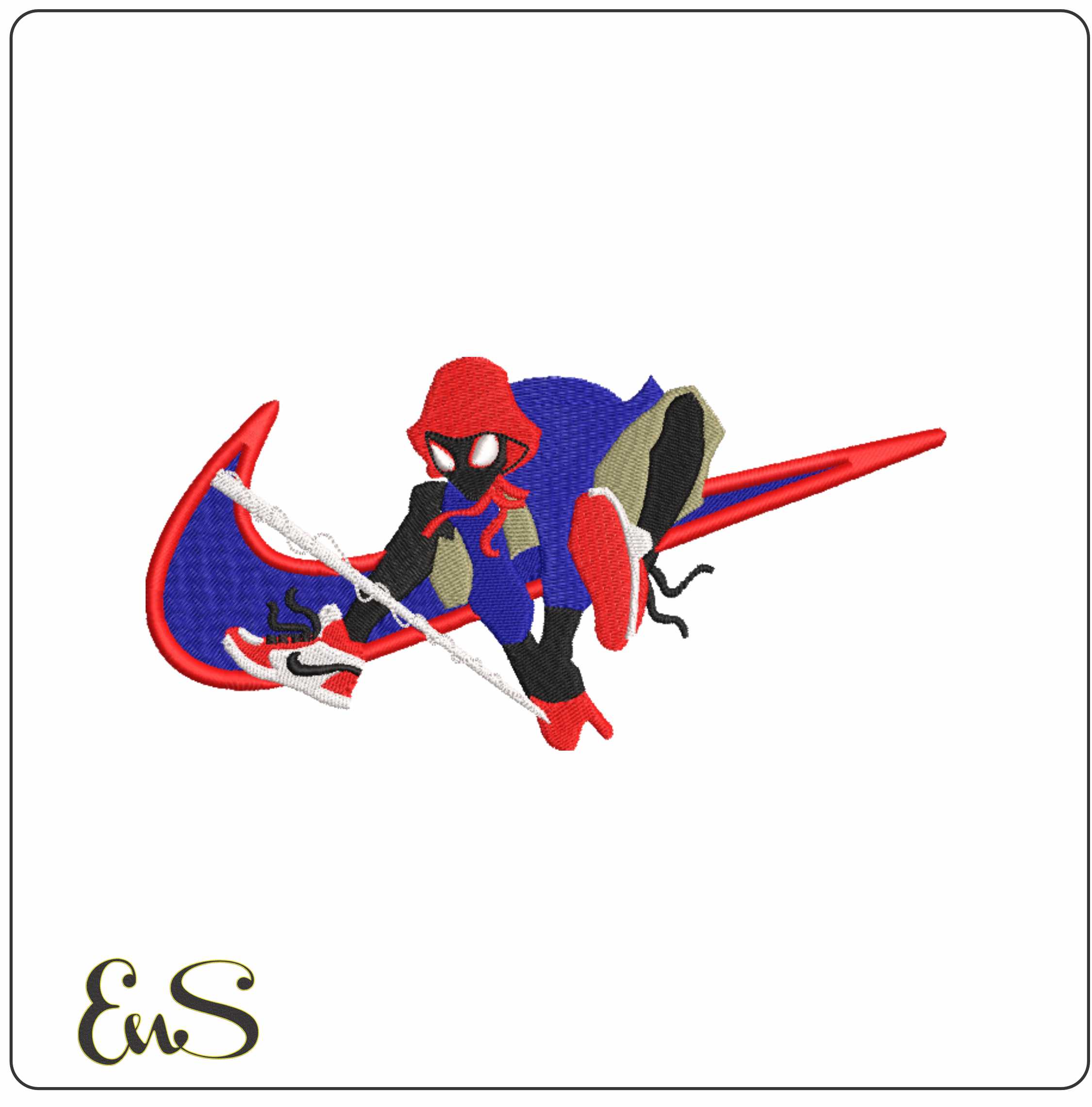 Nike Swoosh Spider Man Teenager webshot- Elegant embroidery design file - instant download
