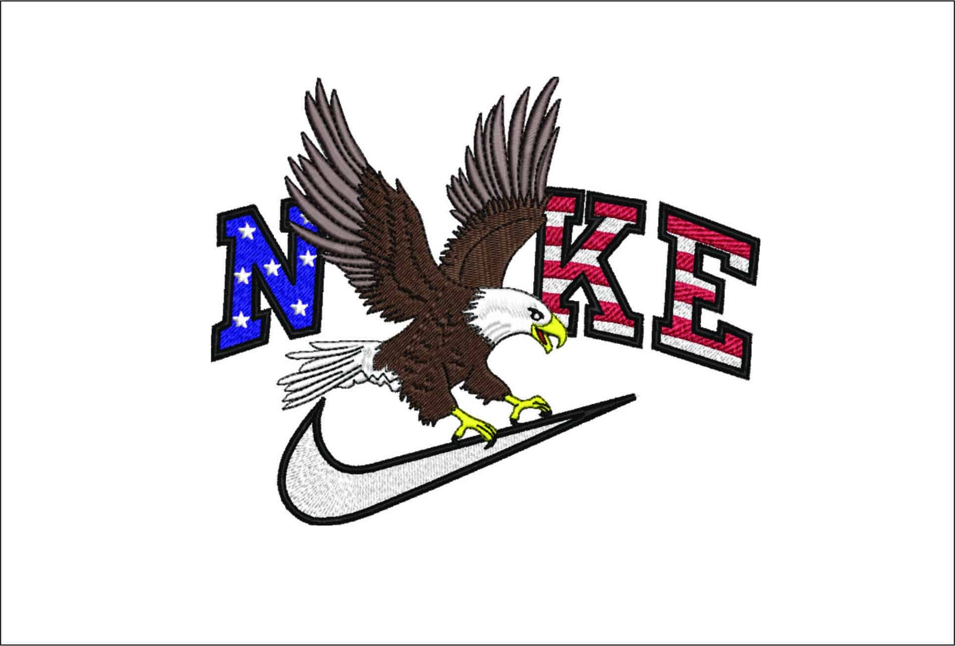 Nike USA Eagle Swoosh- Elegant embroidery design file - instant download