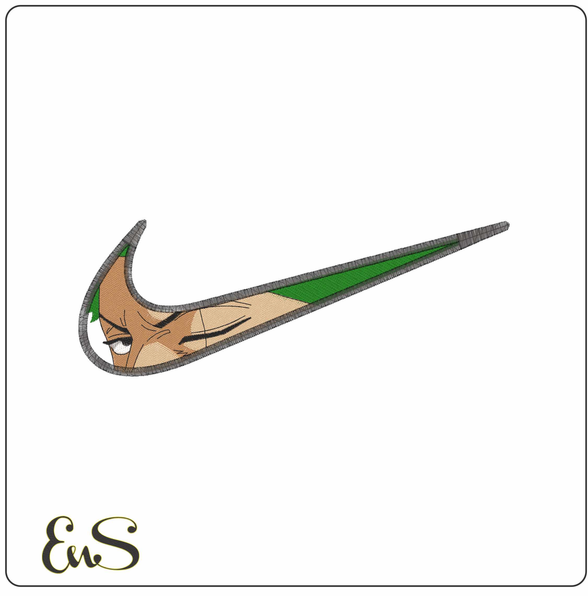 Nike X Zoro Eye - Anime- Elegant embroidery design file - instant download
