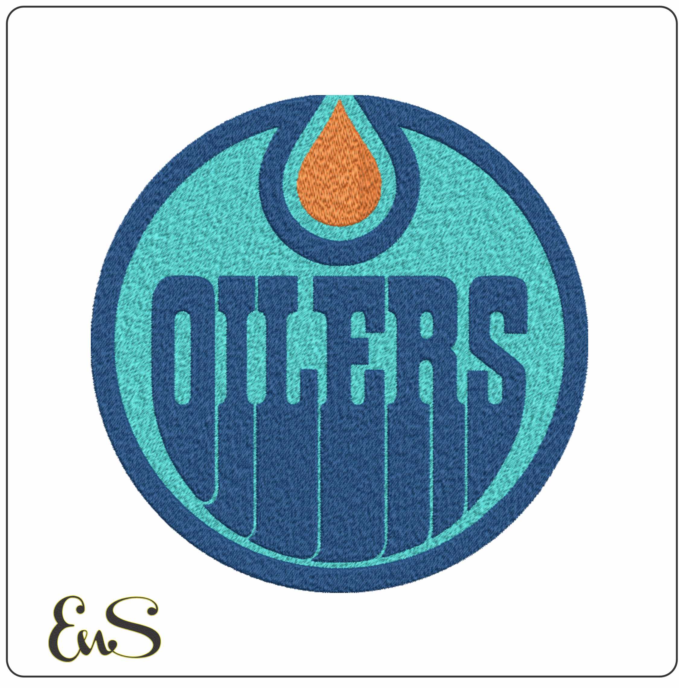Oilers- Elegant embroidery design file - instant download