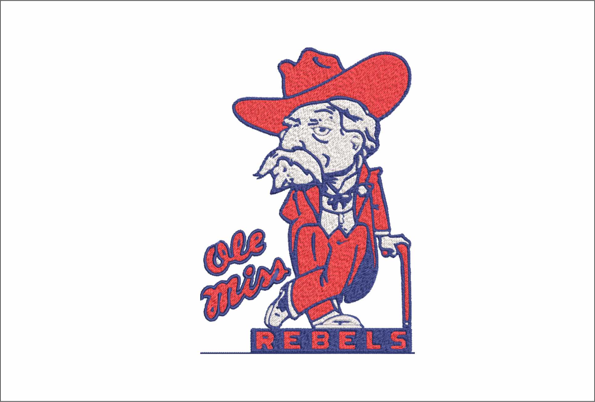 Ole Miss Rebel- Elegant embroidery design file - instant download