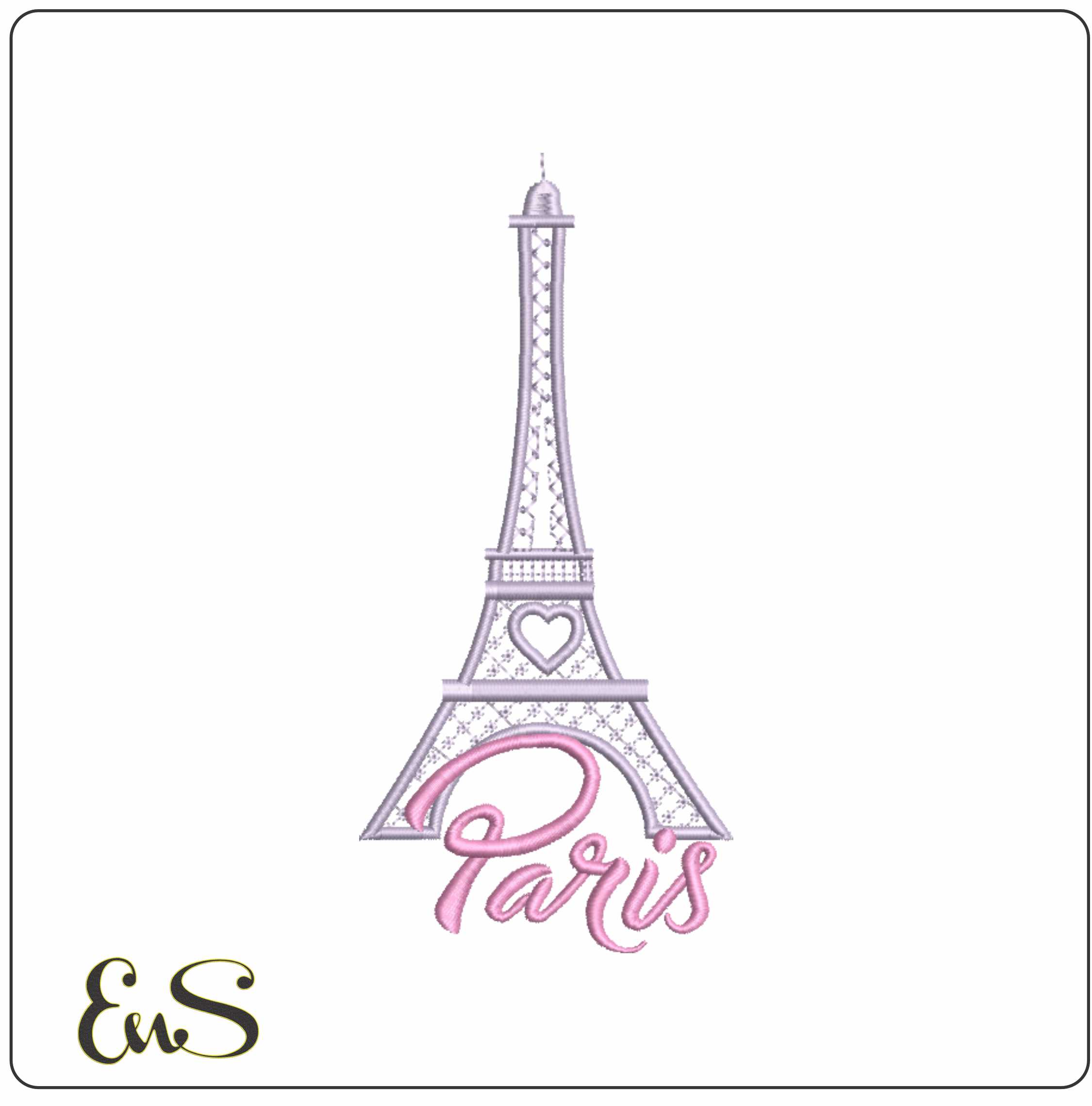 Paris Eifel Tower- Elegant embroidery design file - instant download