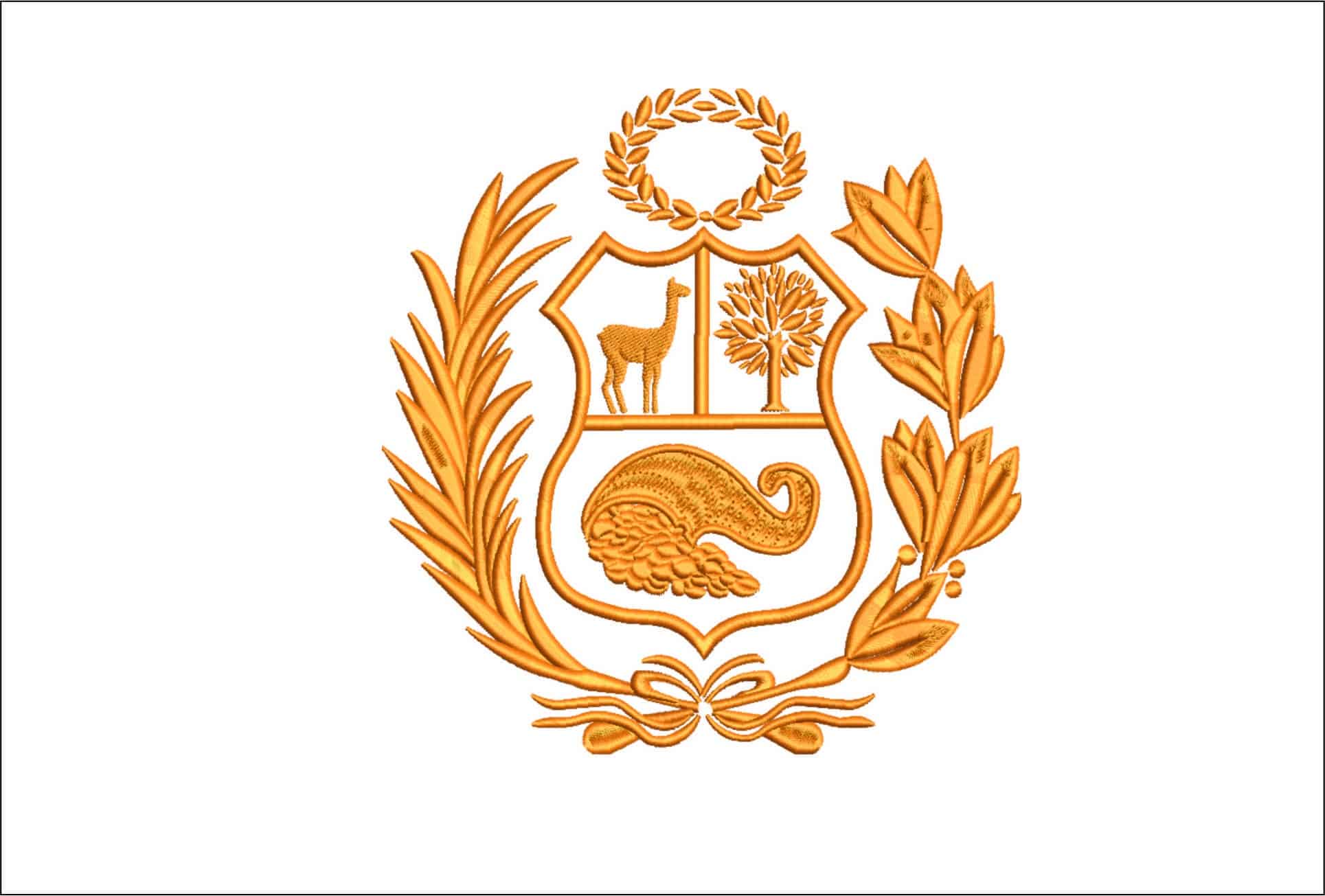 Peru Shield- Elegant embroidery design file - instant download