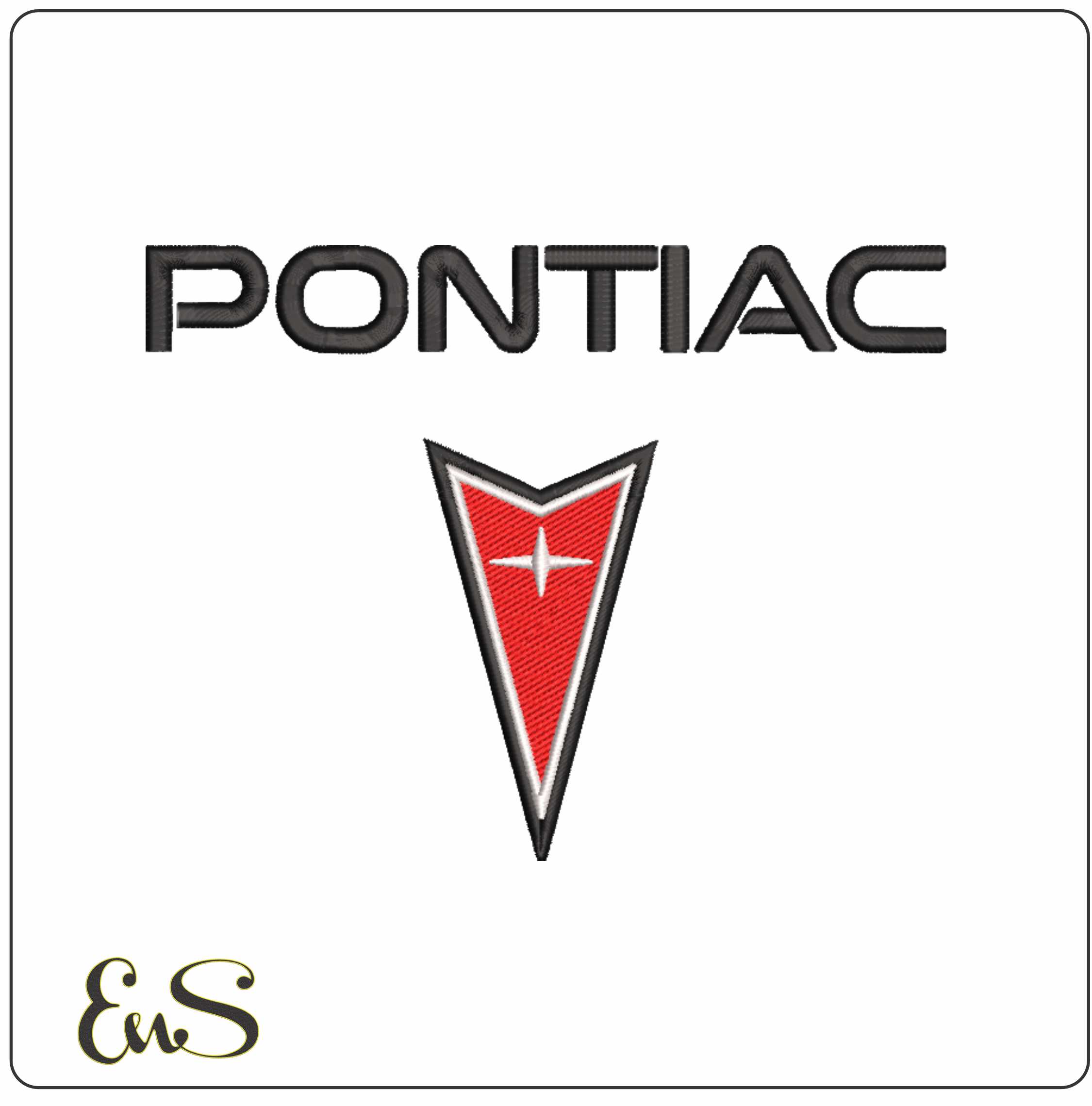 Pontiac Logo- Elegant embroidery design file - instant download