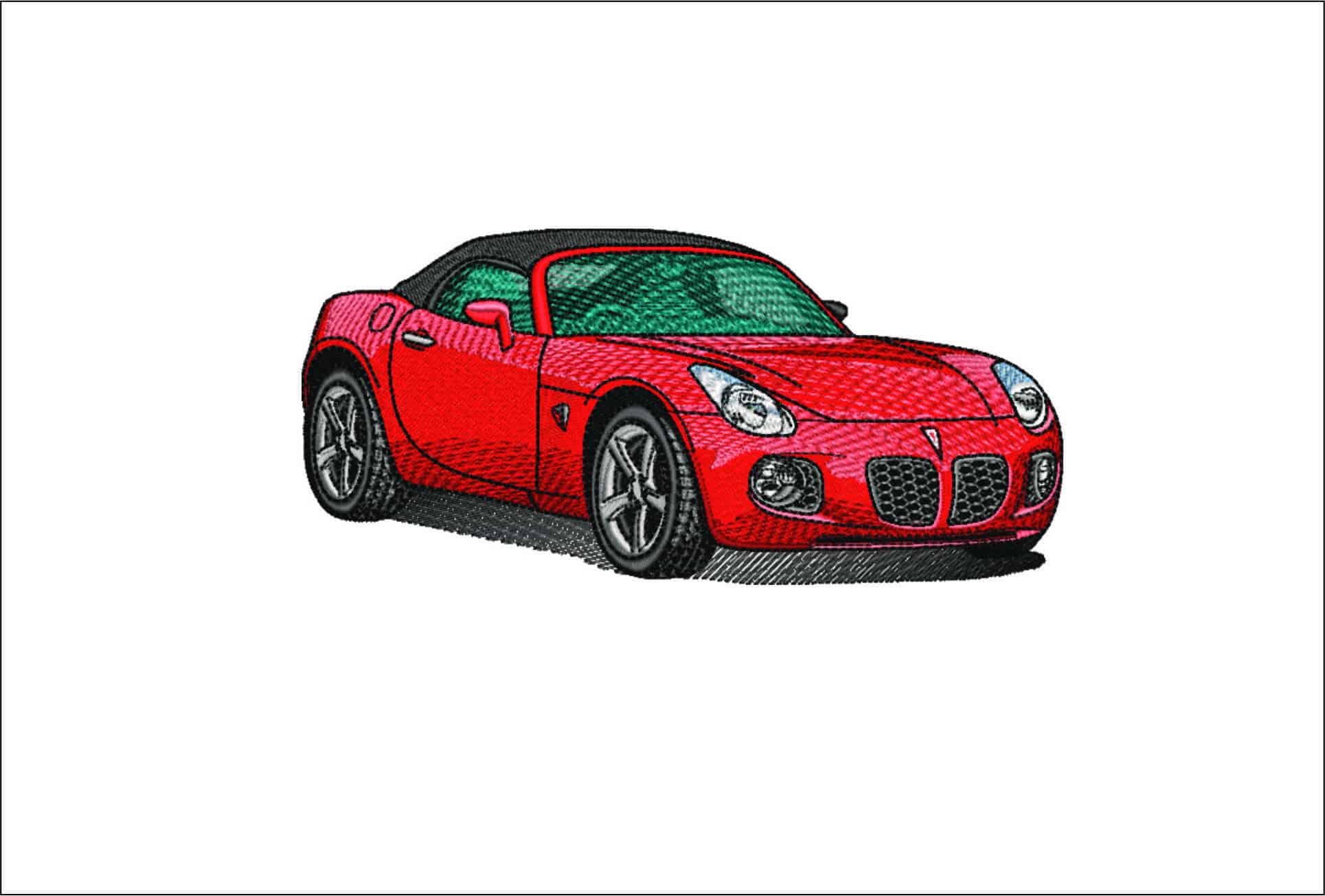 Pontiac Solstice Red- Elegant embroidery design file - instant download