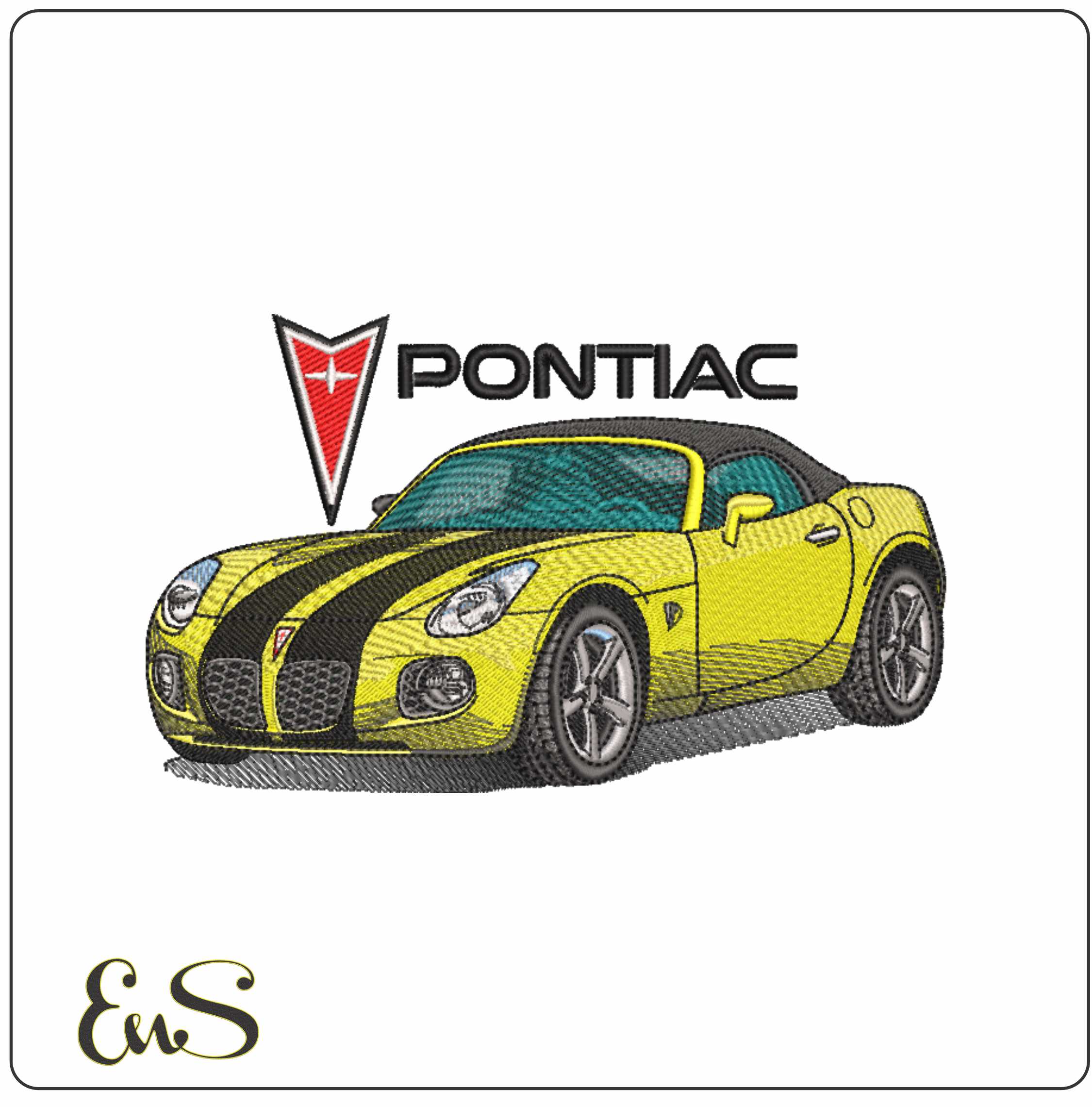Pontiac Solstice Roadster GPX Logo- Elegant embroidery design file - instant download