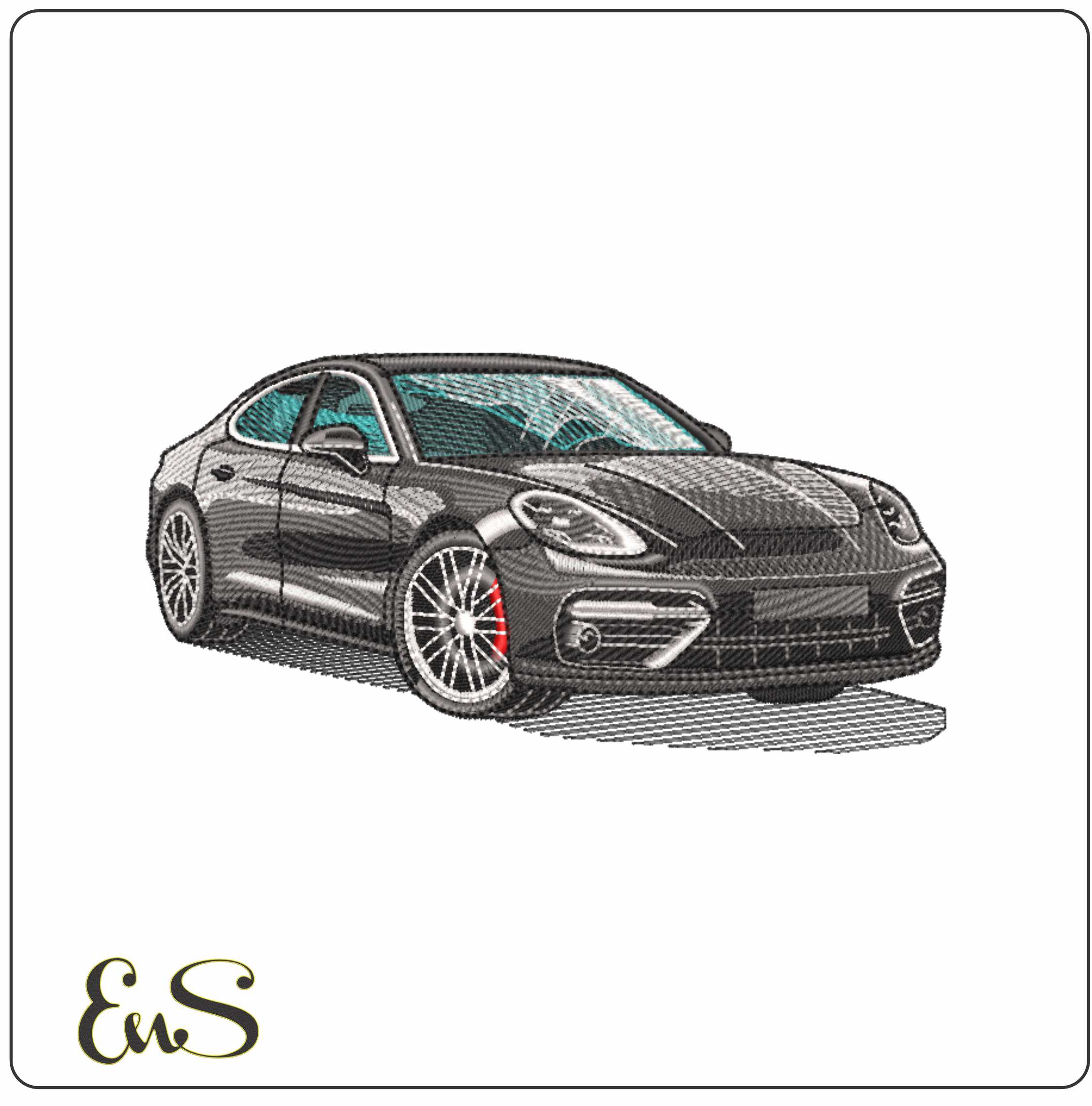 Porsche Panamera- Elegant embroidery design file - instant download