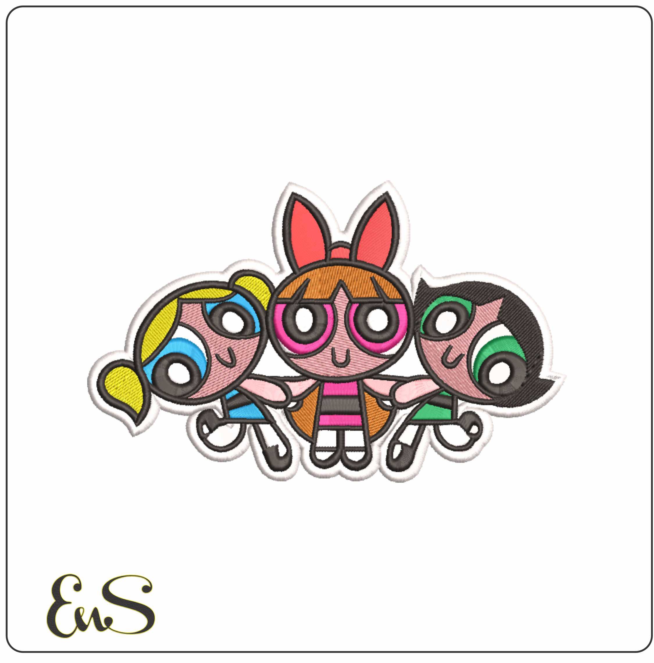Power Puff Girls- Elegant embroidery design file - instant download