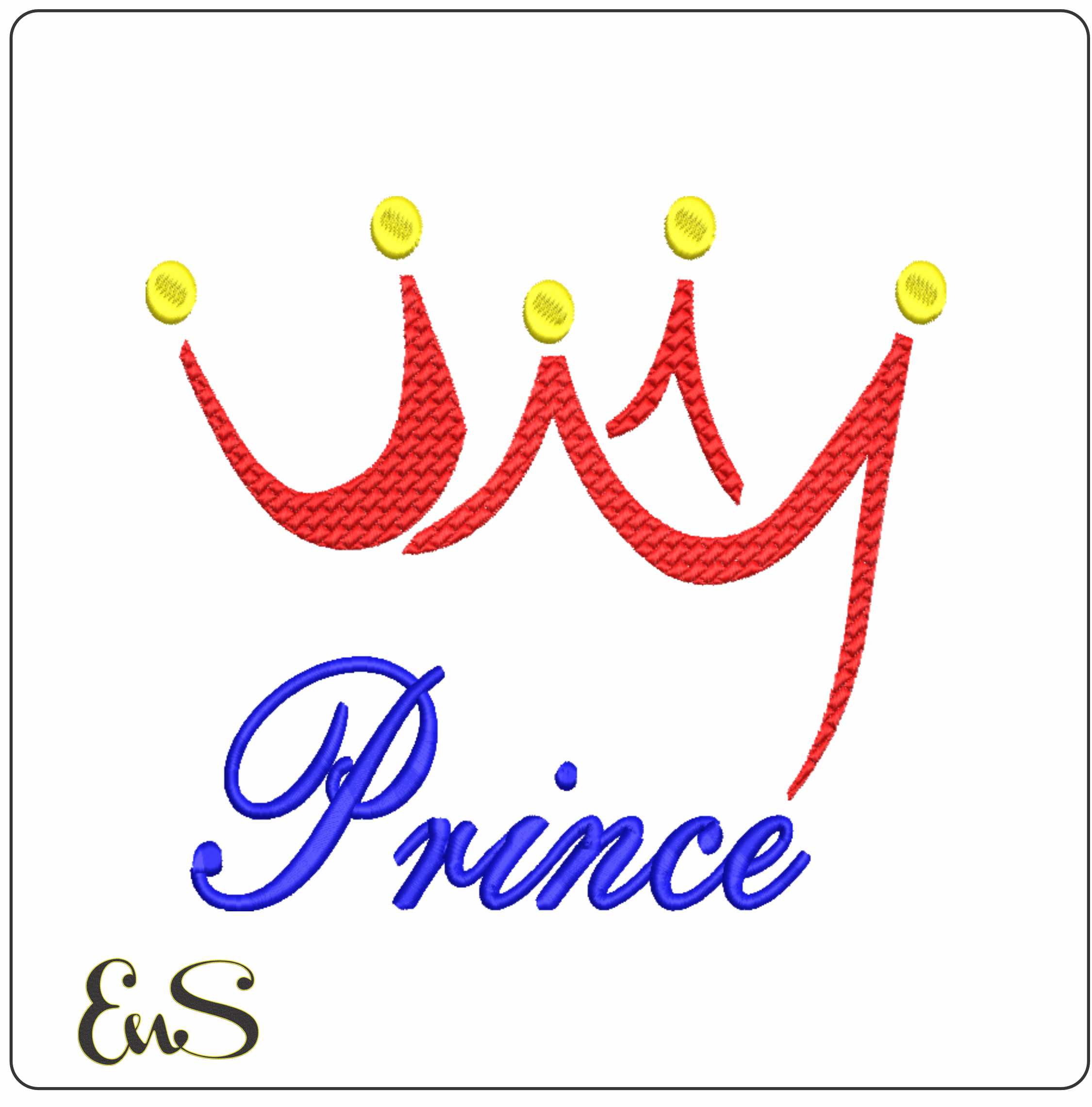 Prince with Crown- Elegant embroidery design file - instant download