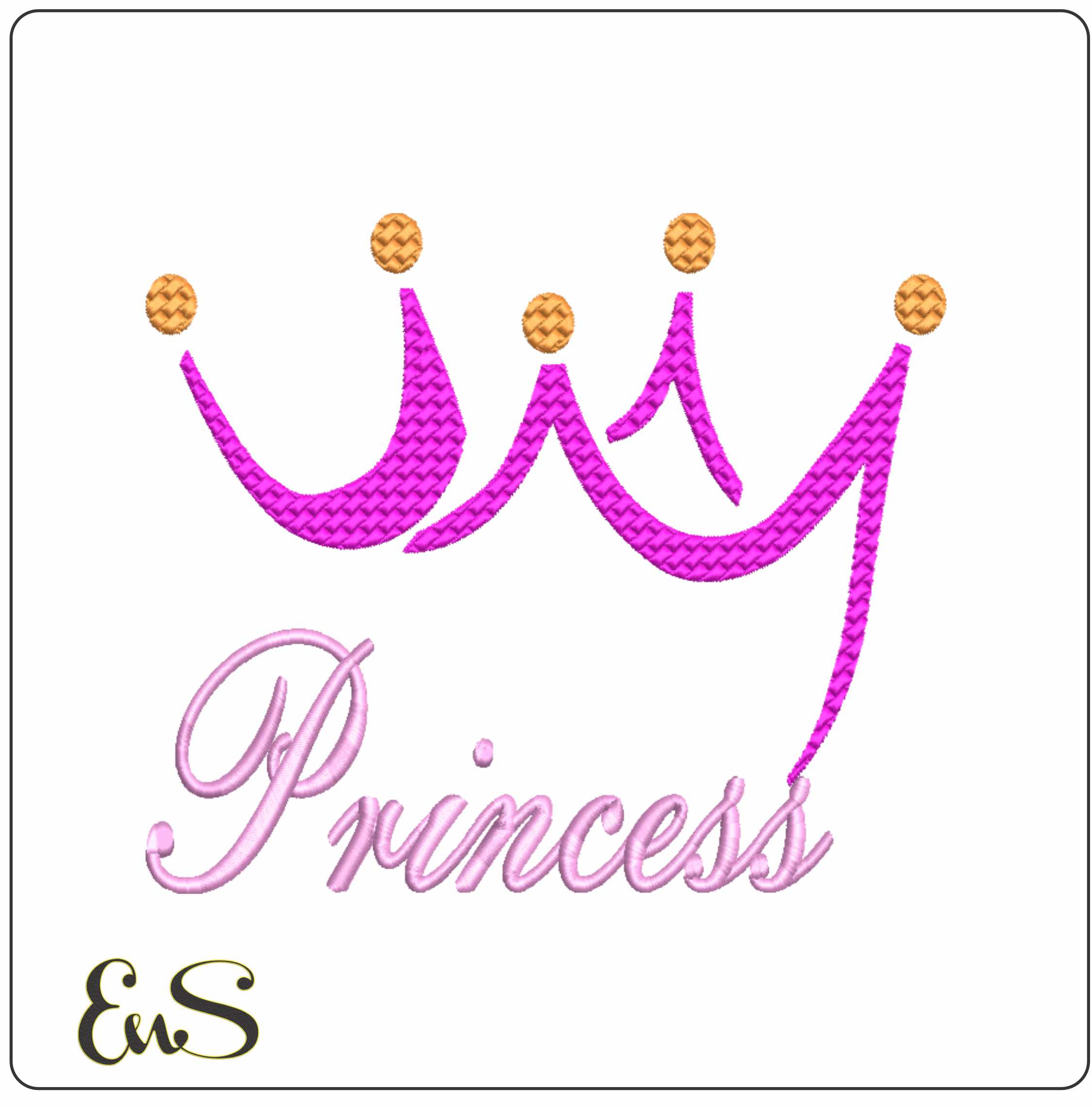 Princess with Crown- Elegant embroidery design file - instant download