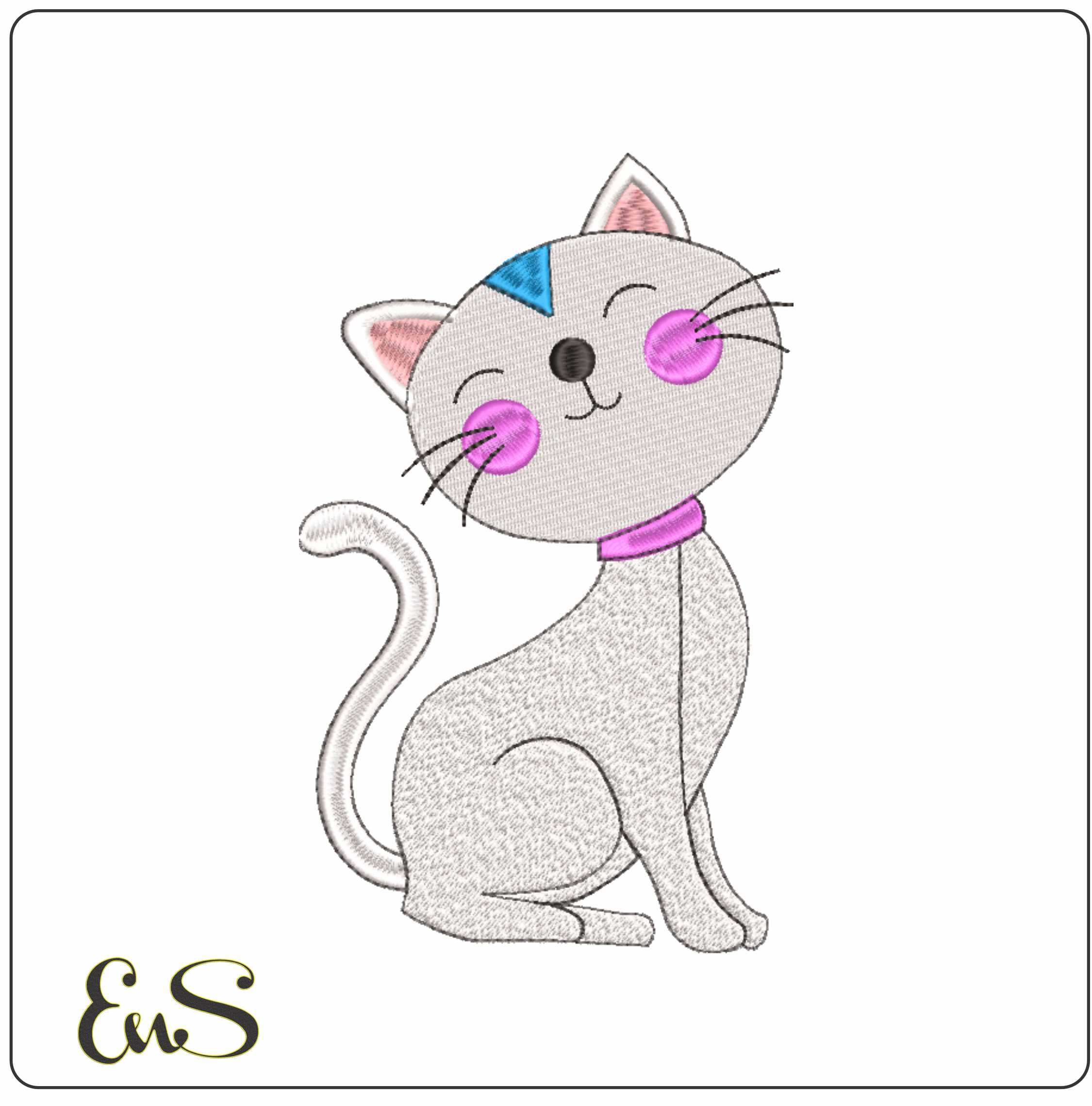 Proud Cat machine embroidery design