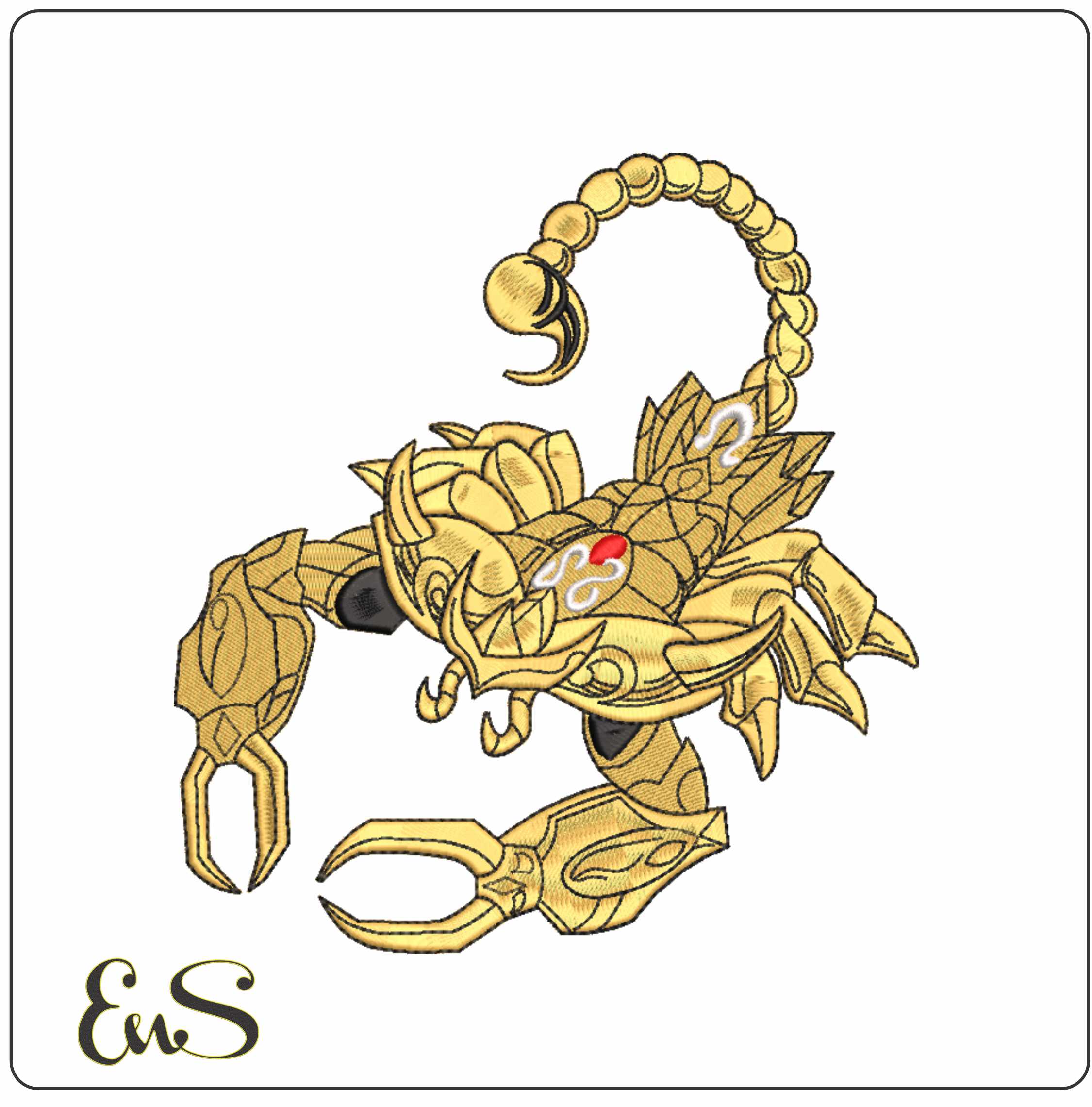 Scorpion- Elegant embroidery design file - instant download