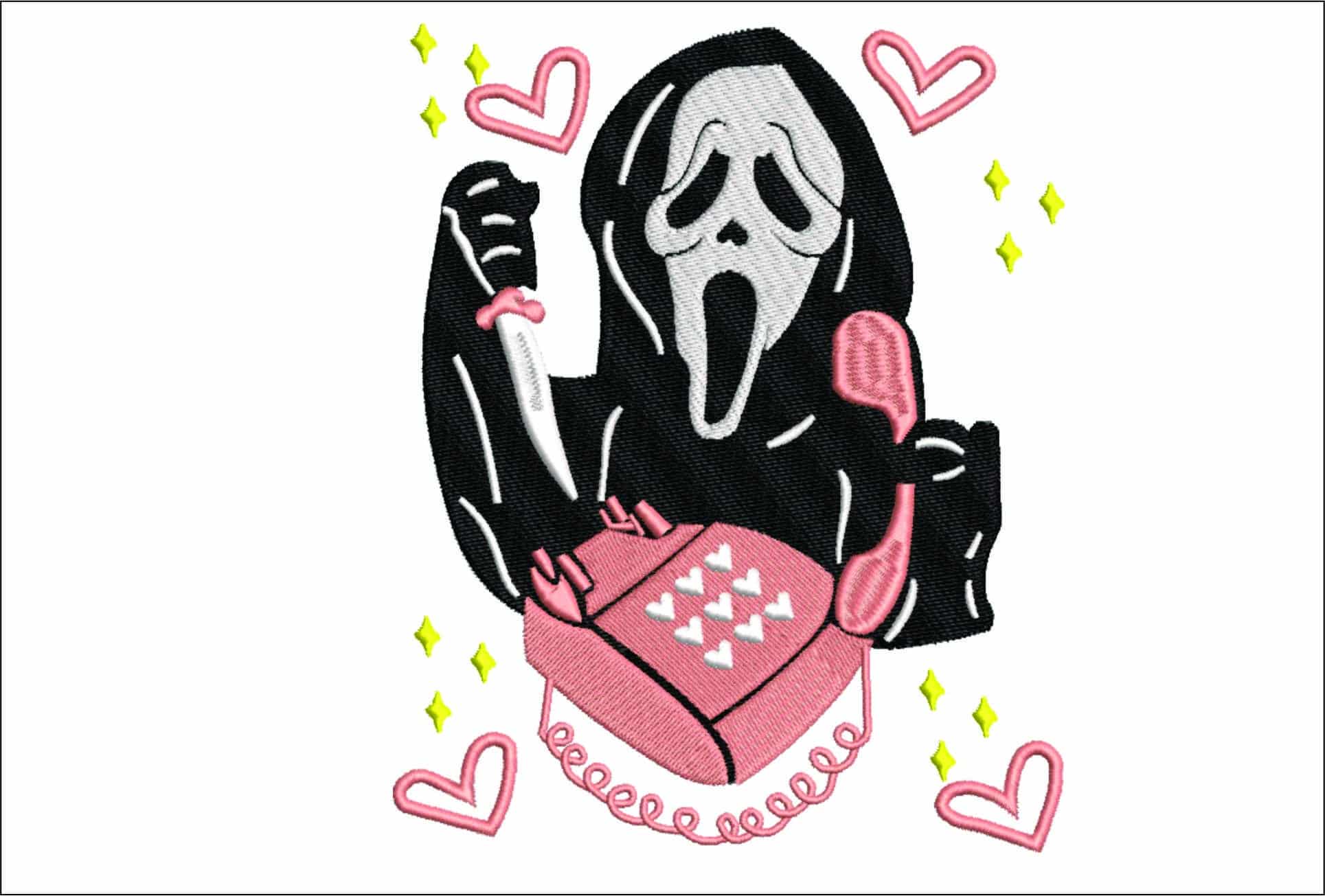 Scream Halloween- Elegant embroidery design file - instant download