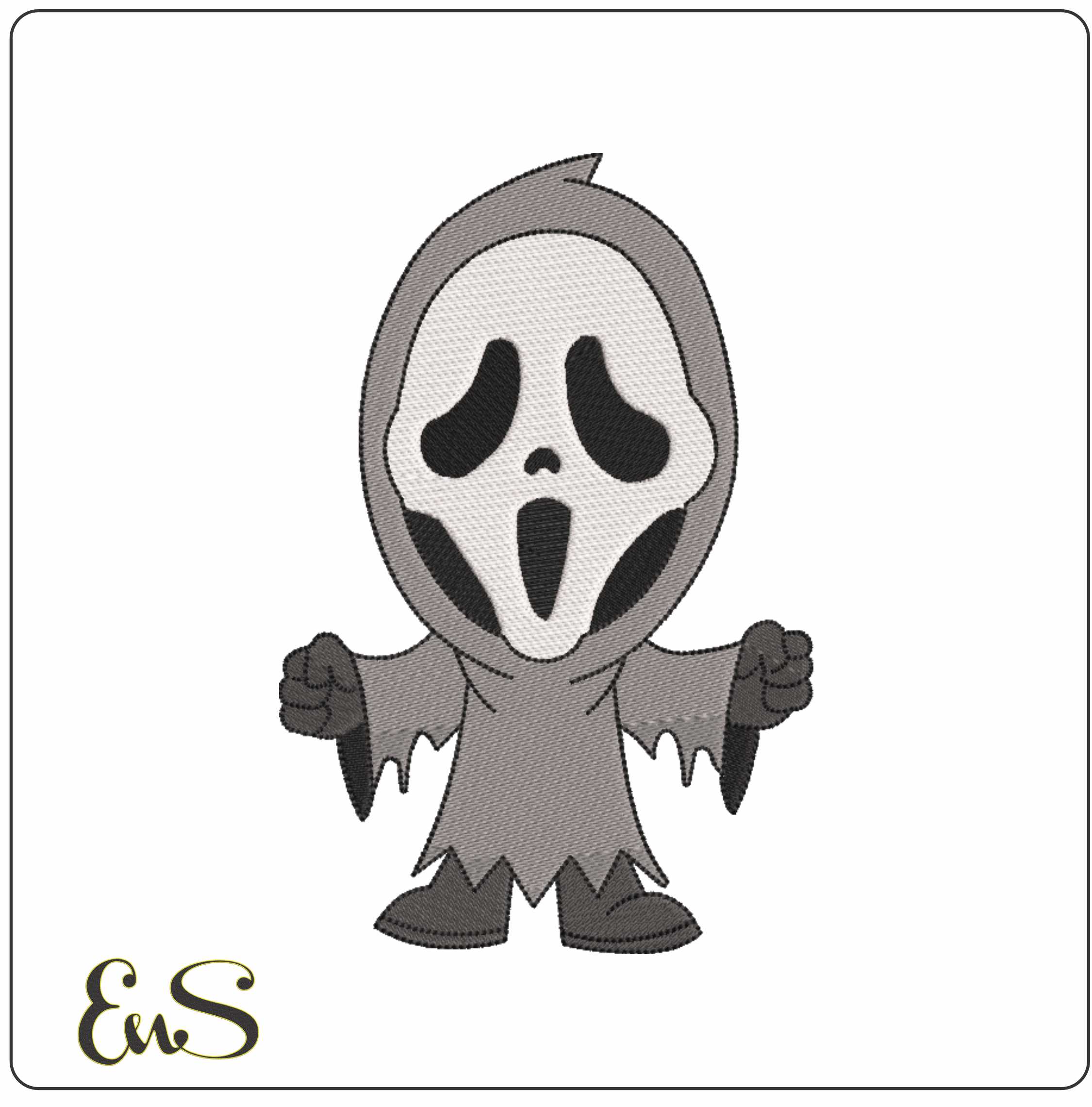Scream Young- Elegant embroidery design file - instant download