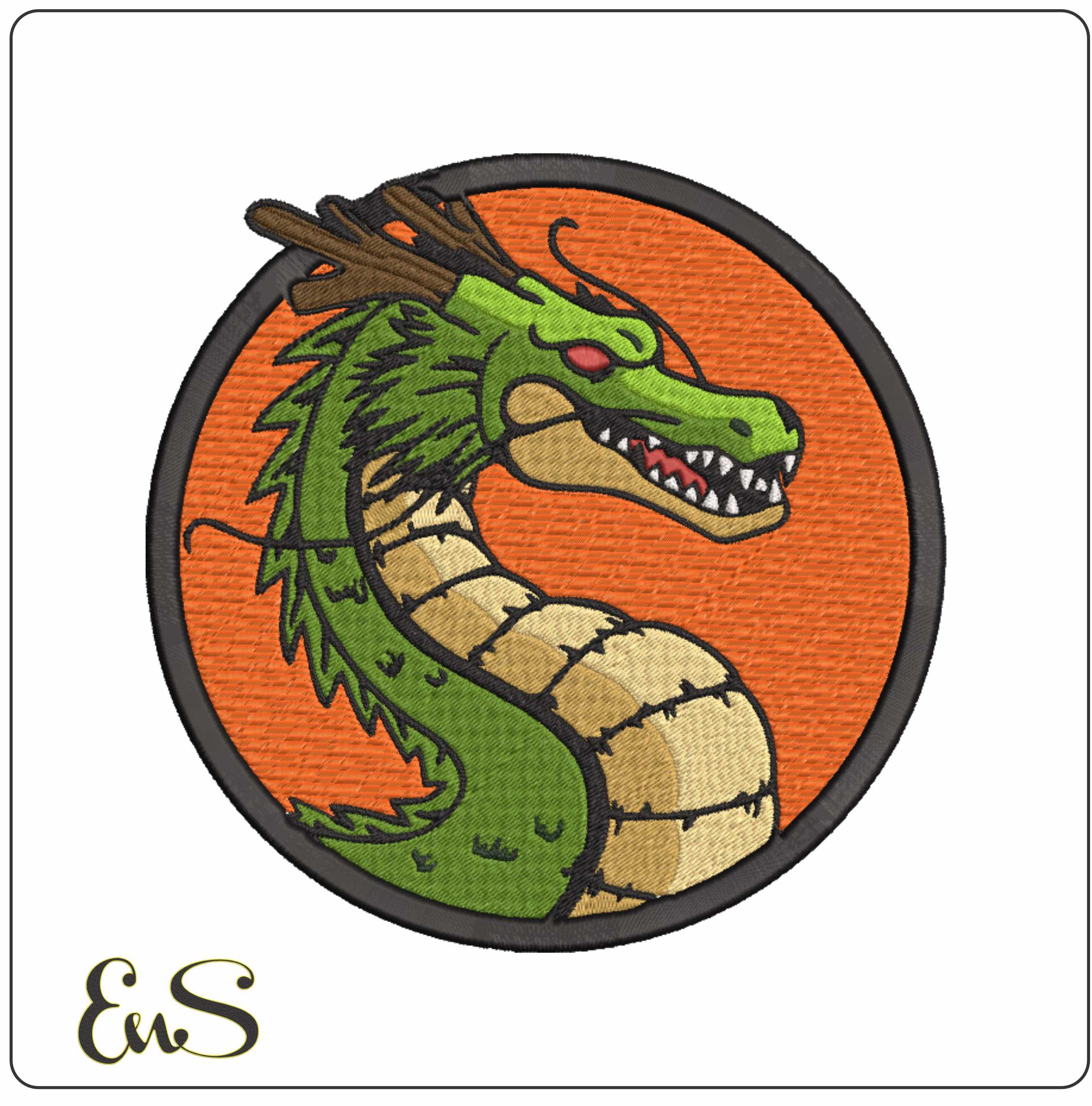 Shenron Dragon- Elegant embroidery design file - instant download