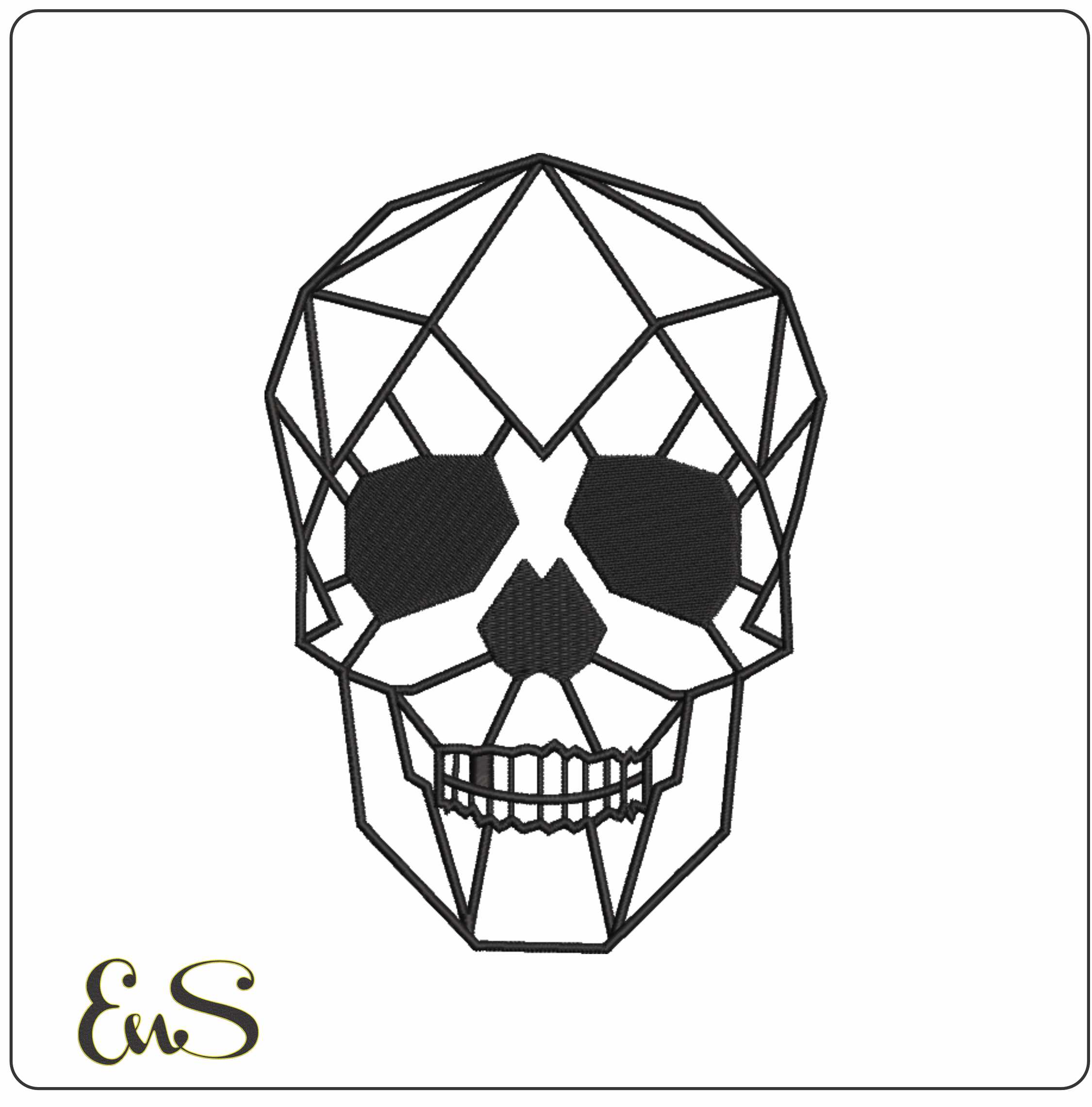 Skull Line art- Elegant embroidery design file - instant download