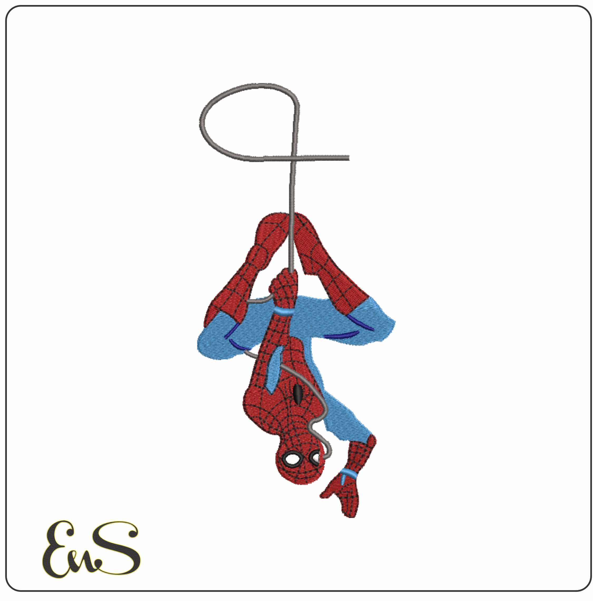 Spiderman Hanging- Elegant embroidery design file - instant download