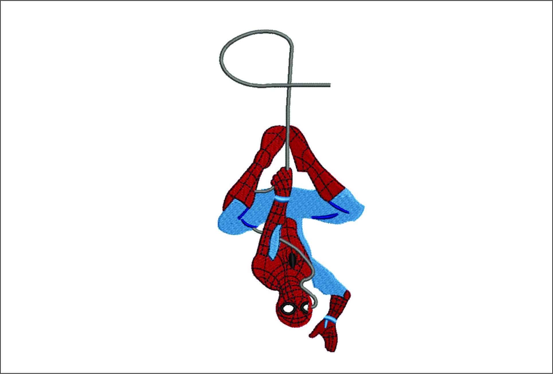 Spiderman Hanging- Elegant embroidery design file - instant download