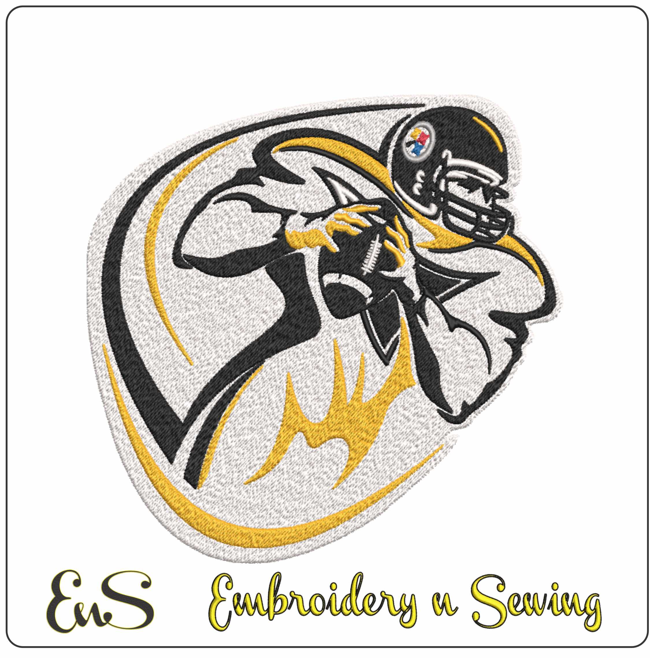 Steeler QB- Elegant embroidery design file - instant download