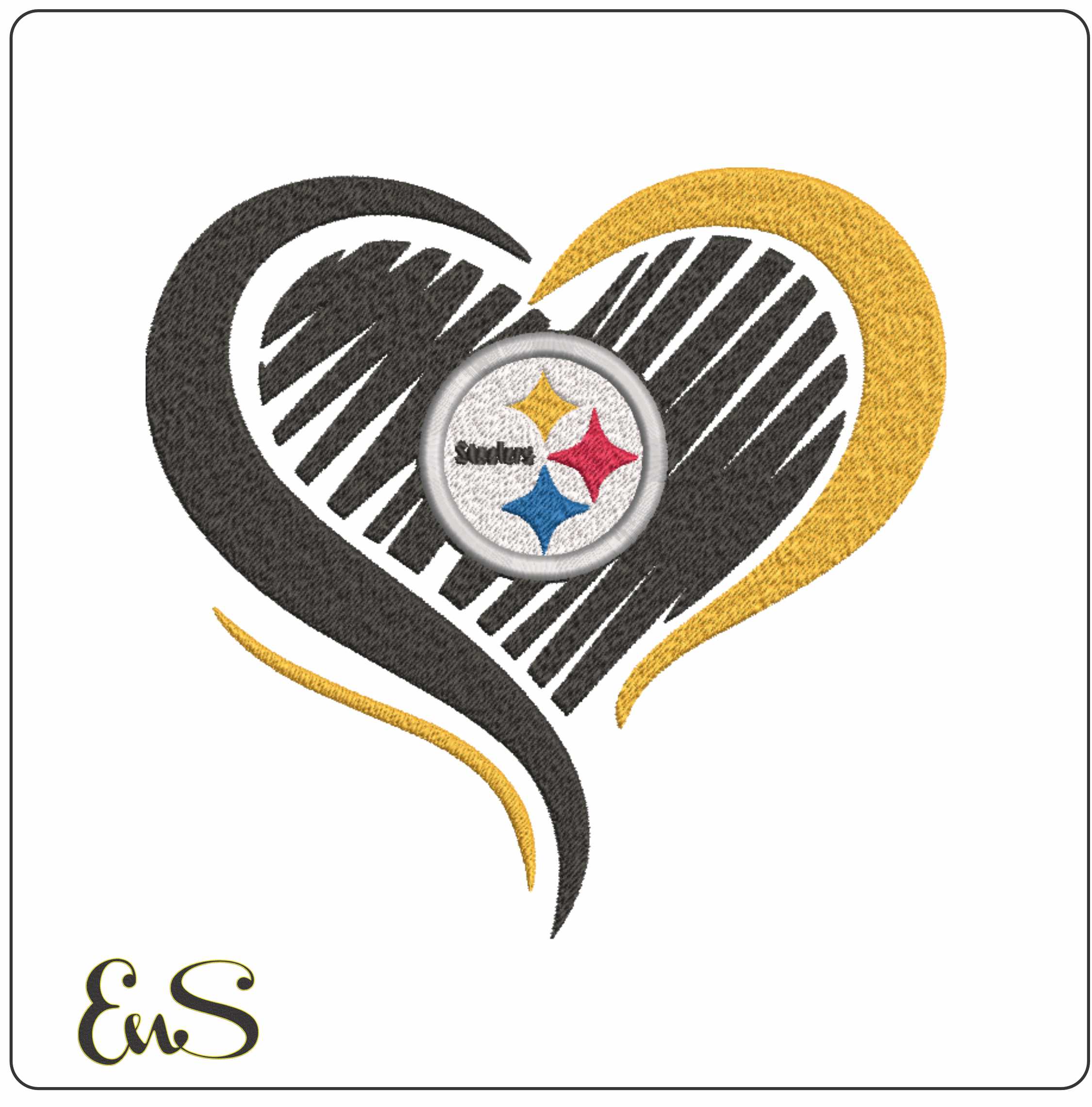 Steelers Love- Elegant embroidery design file - instant download