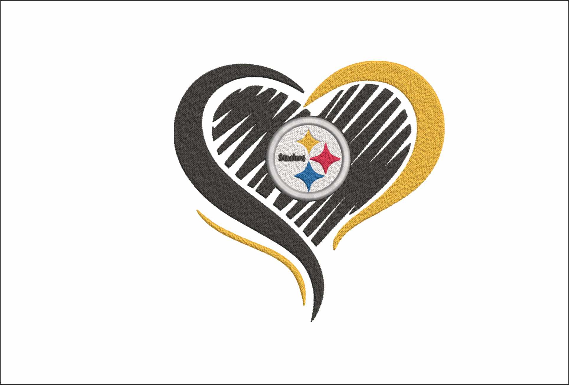 Steelers Love- Elegant embroidery design file - instant download