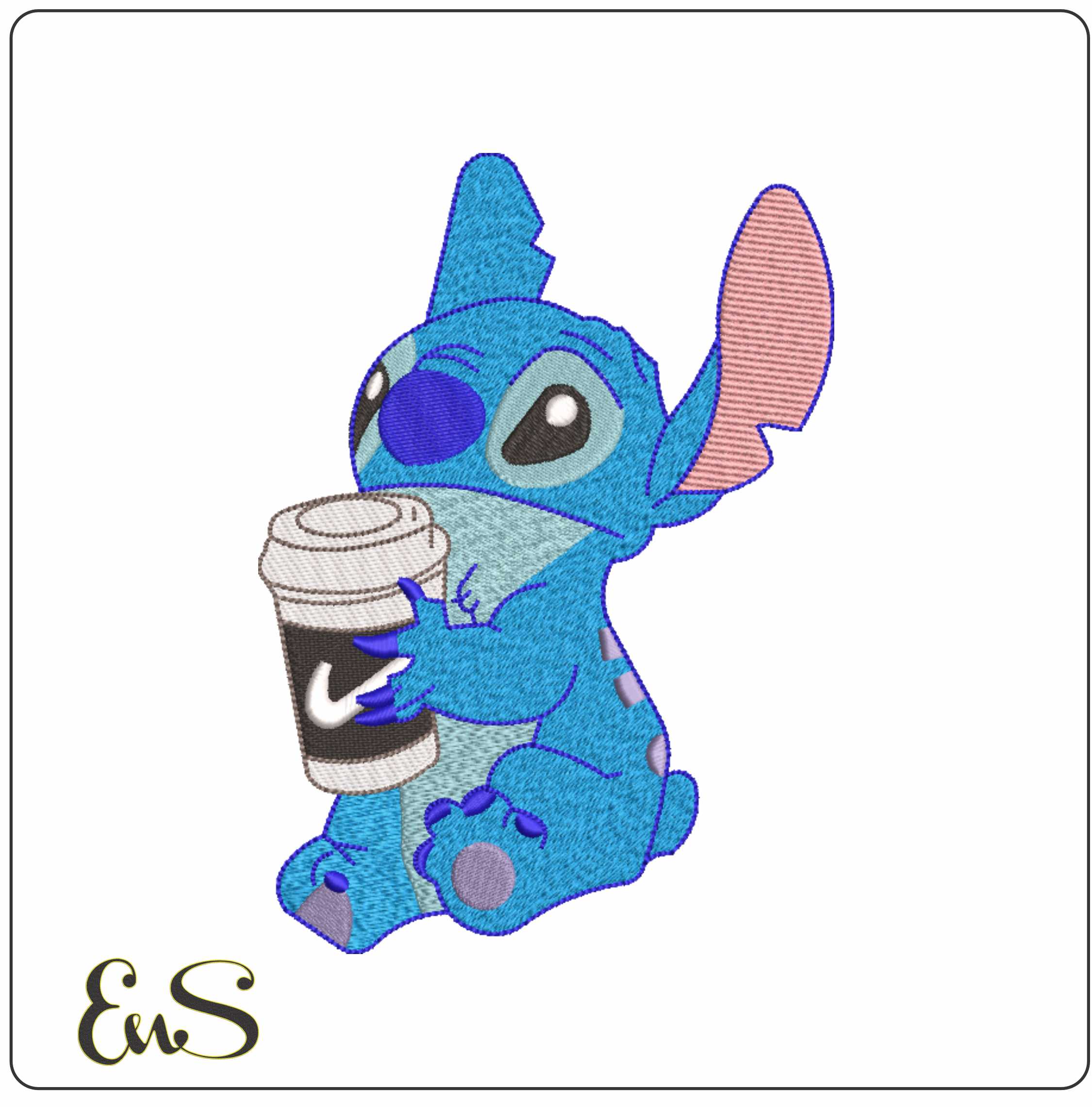 Stitch- Elegant embroidery design file - instant download