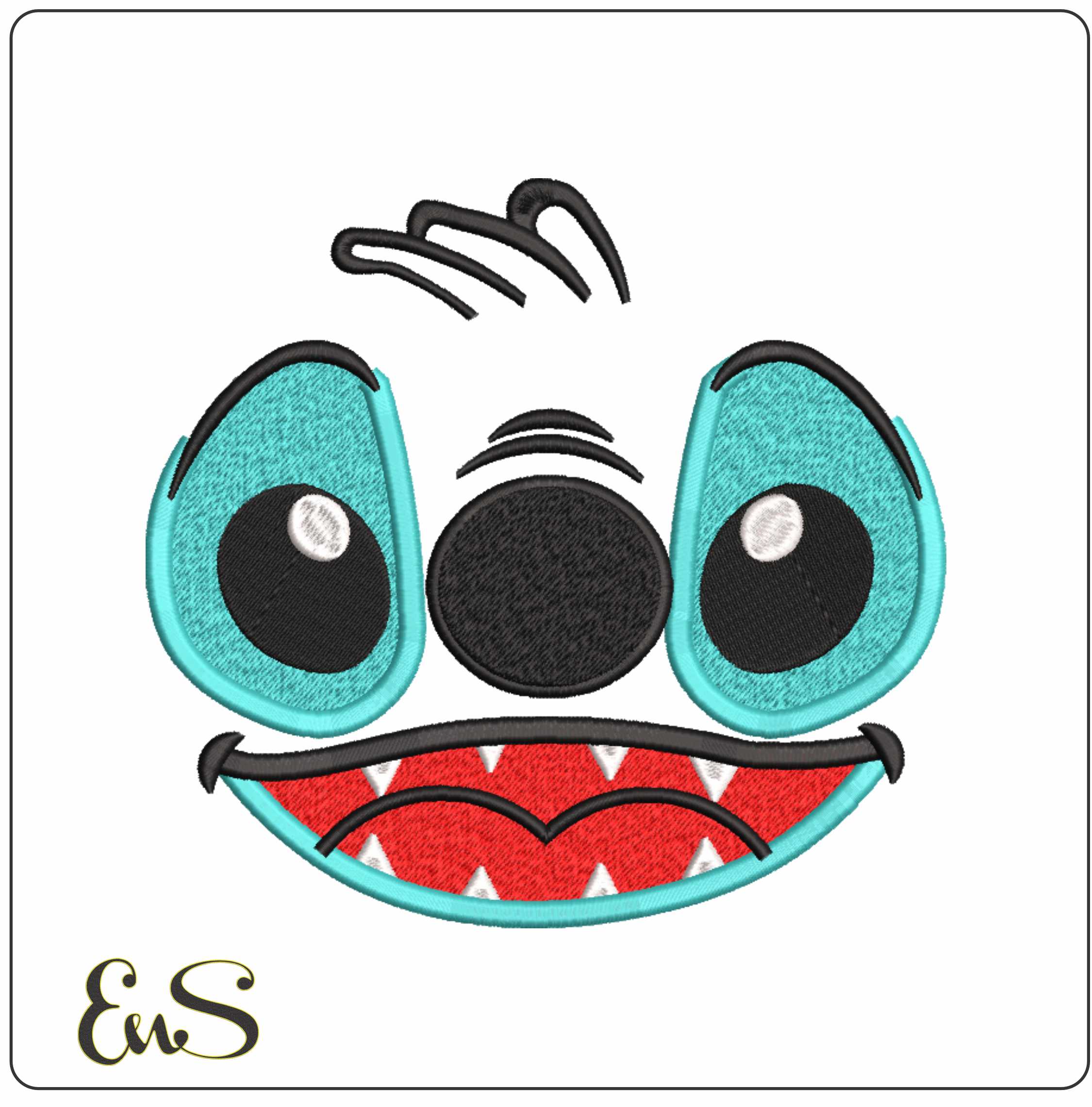 Stitch Face- Elegant embroidery design file - instant download