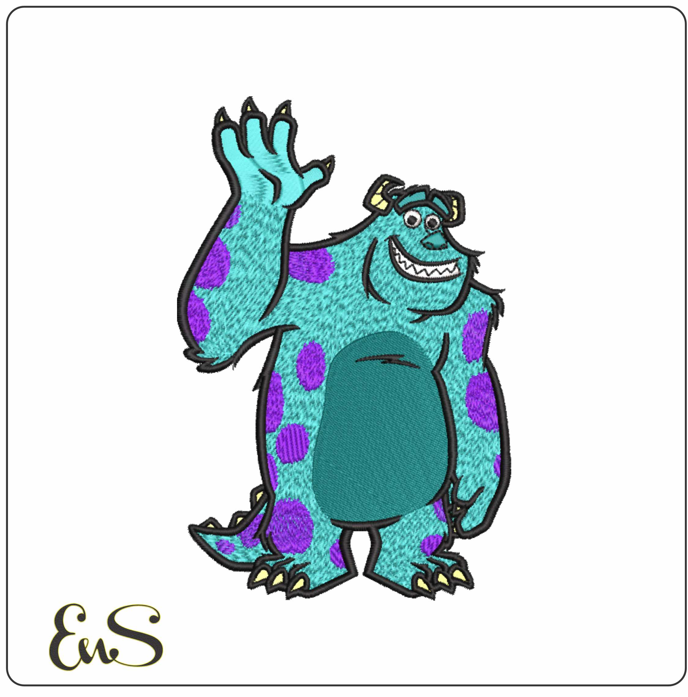 Sulley - Sullivan Monsters Inc- Elegant embroidery design file - instant download