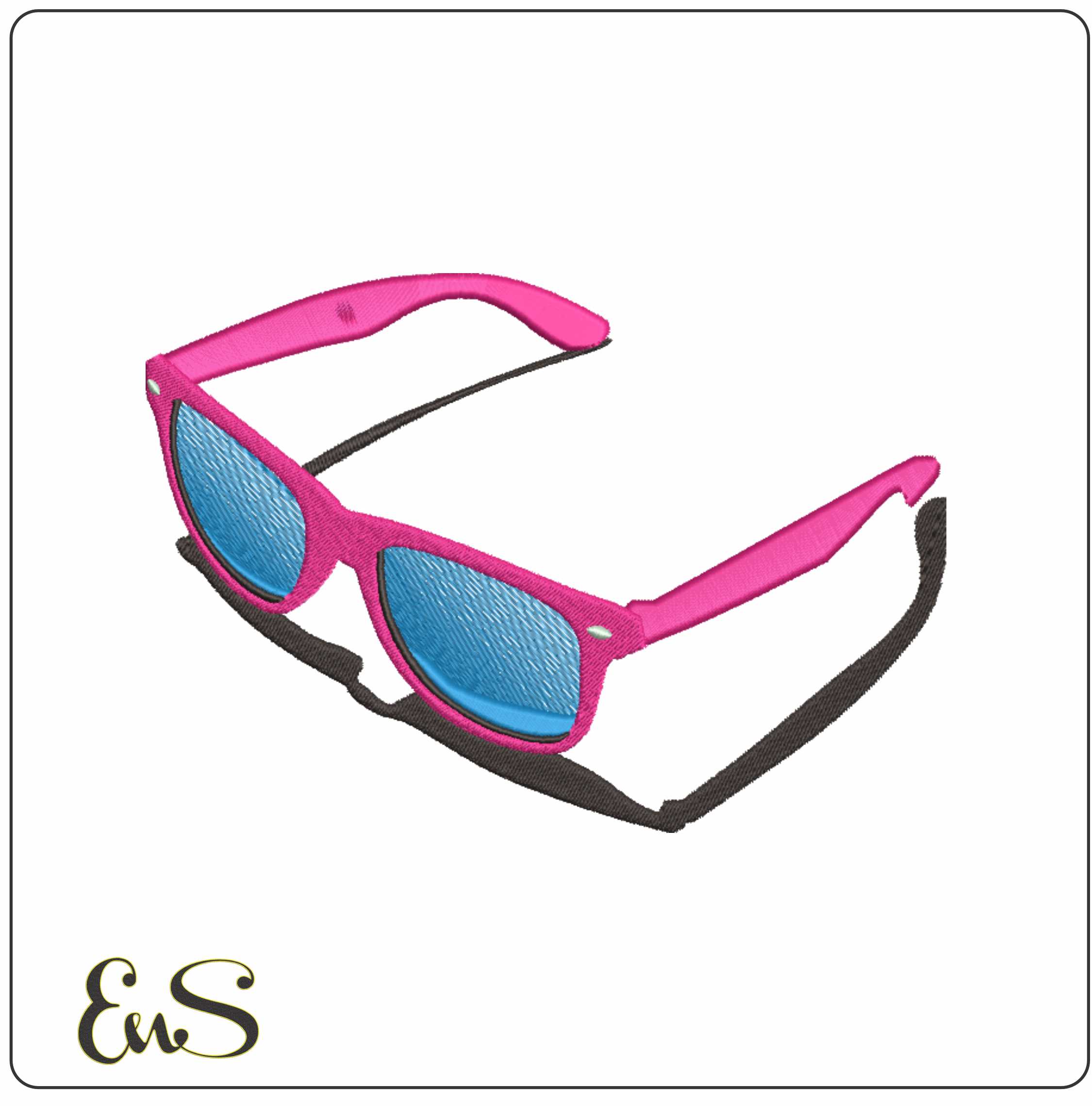 Sun Glasses- Elegant embroidery design file - instant download
