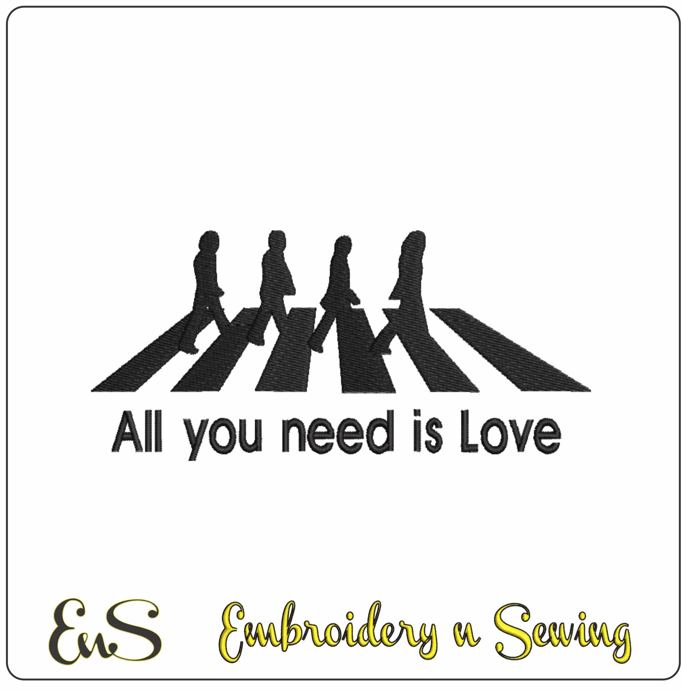 The Beatles Abbey Road- Elegant embroidery design file - instant download