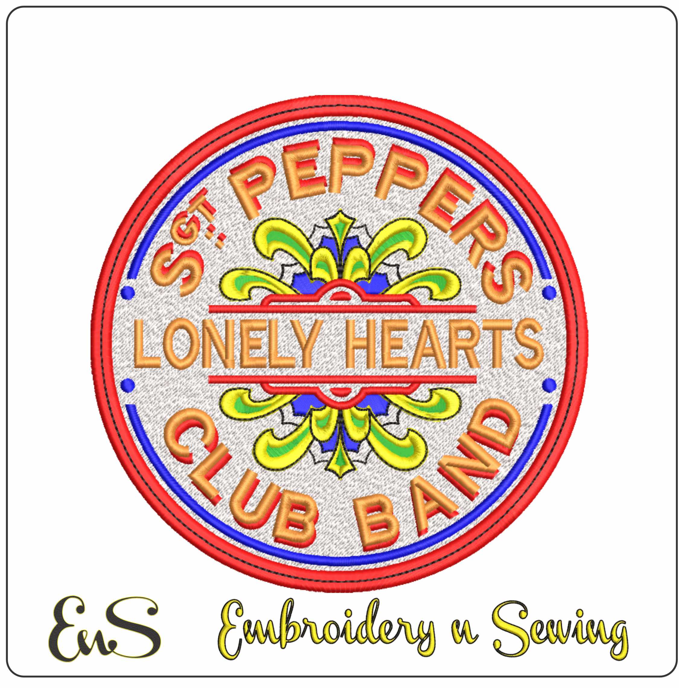The Beatles Sgt Peppers- Elegant embroidery design file - instant download