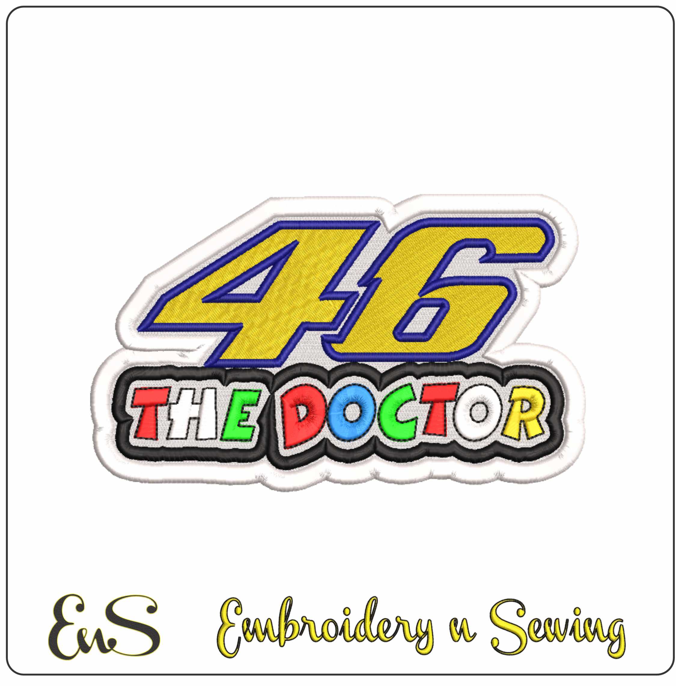 The Doctor 46 Rossi- Elegant embroidery design file - instant download