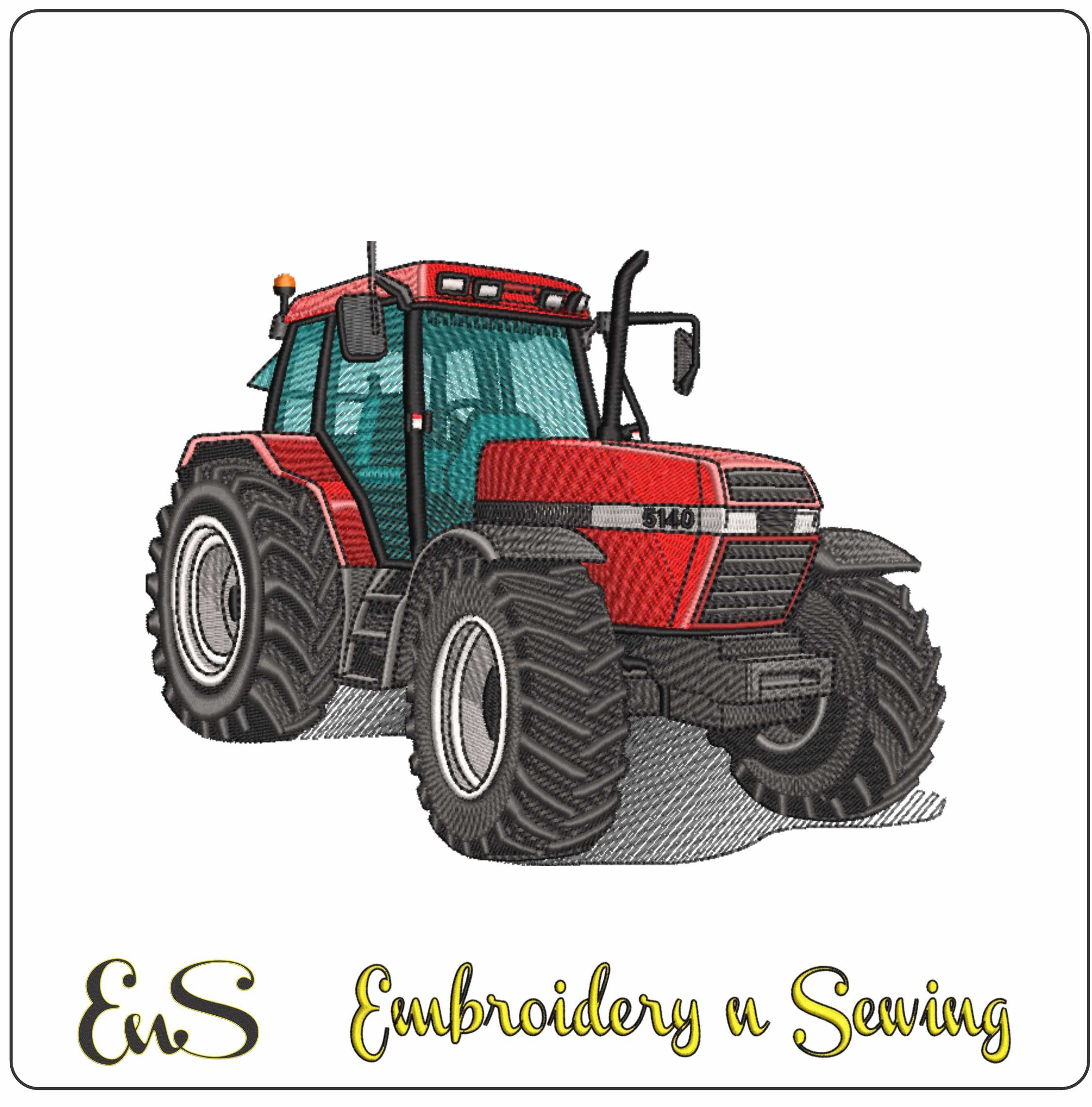 Tractor 5140 CaseIH- Elegant embroidery design file - instant download