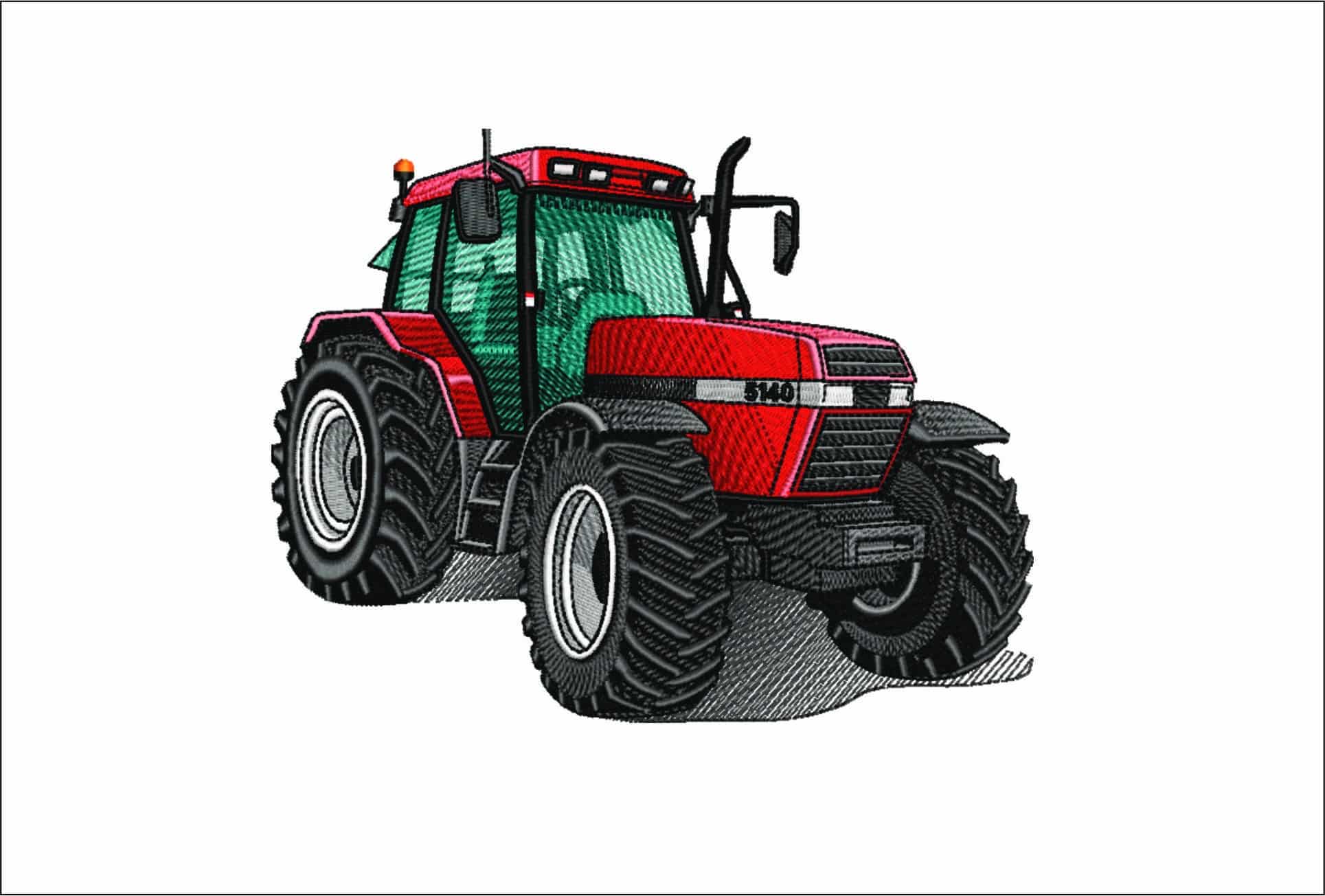 Tractor 5140 CaseIH- Elegant embroidery design file - instant download