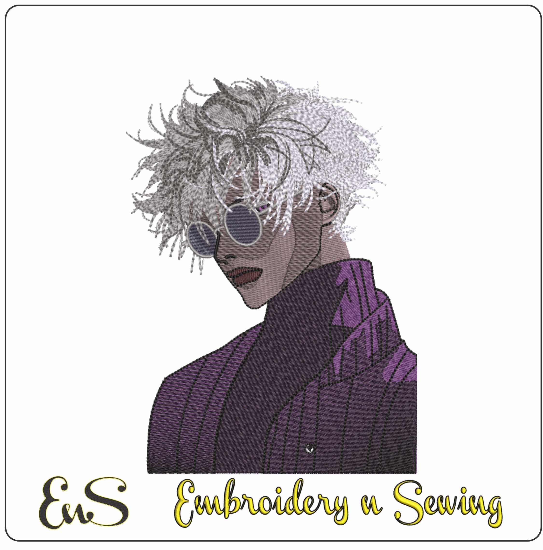 Trendy 80's style Man- Elegant embroidery design file - instant download