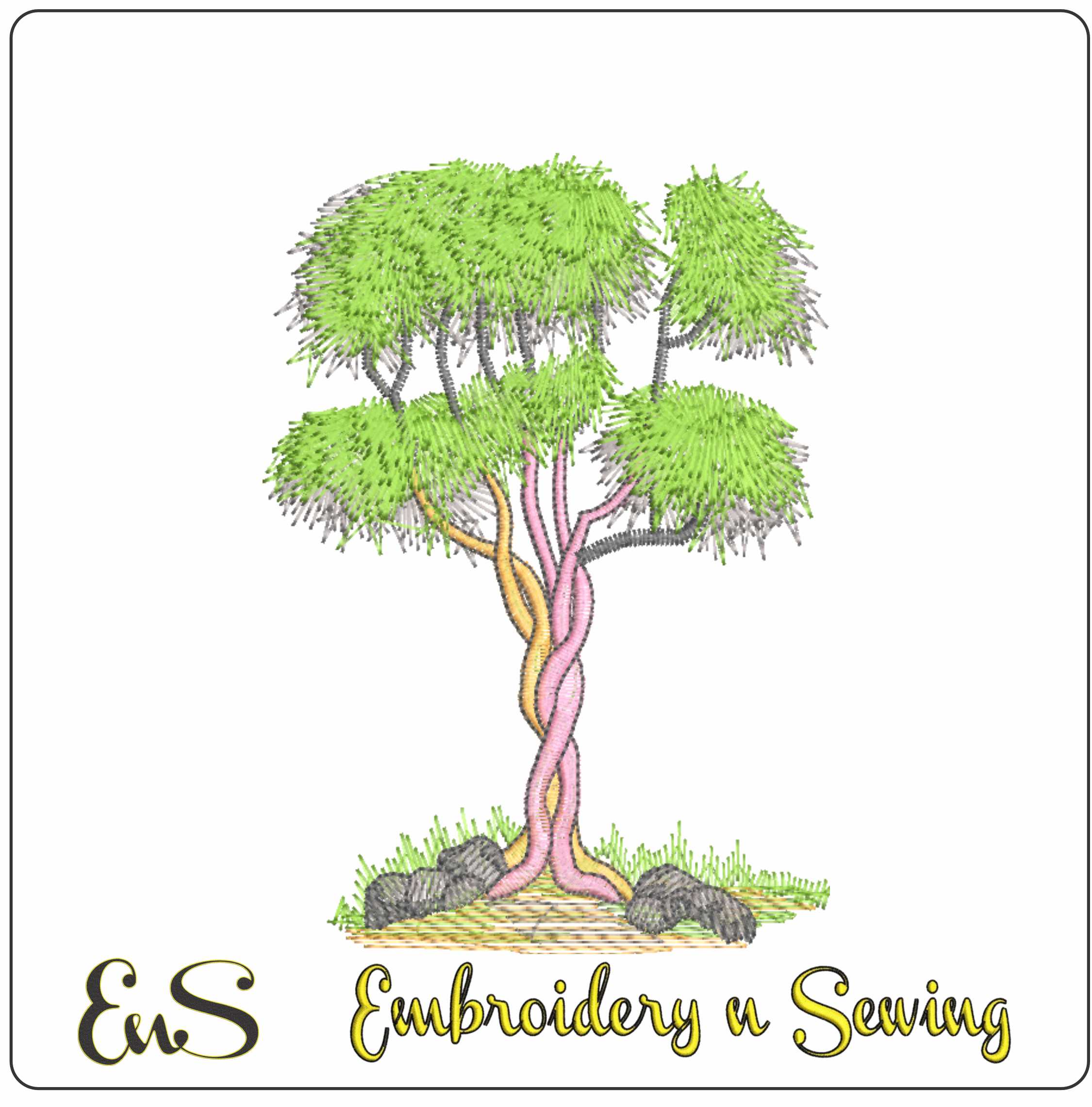 Twisted Tree- Elegant embroidery design file - instant download