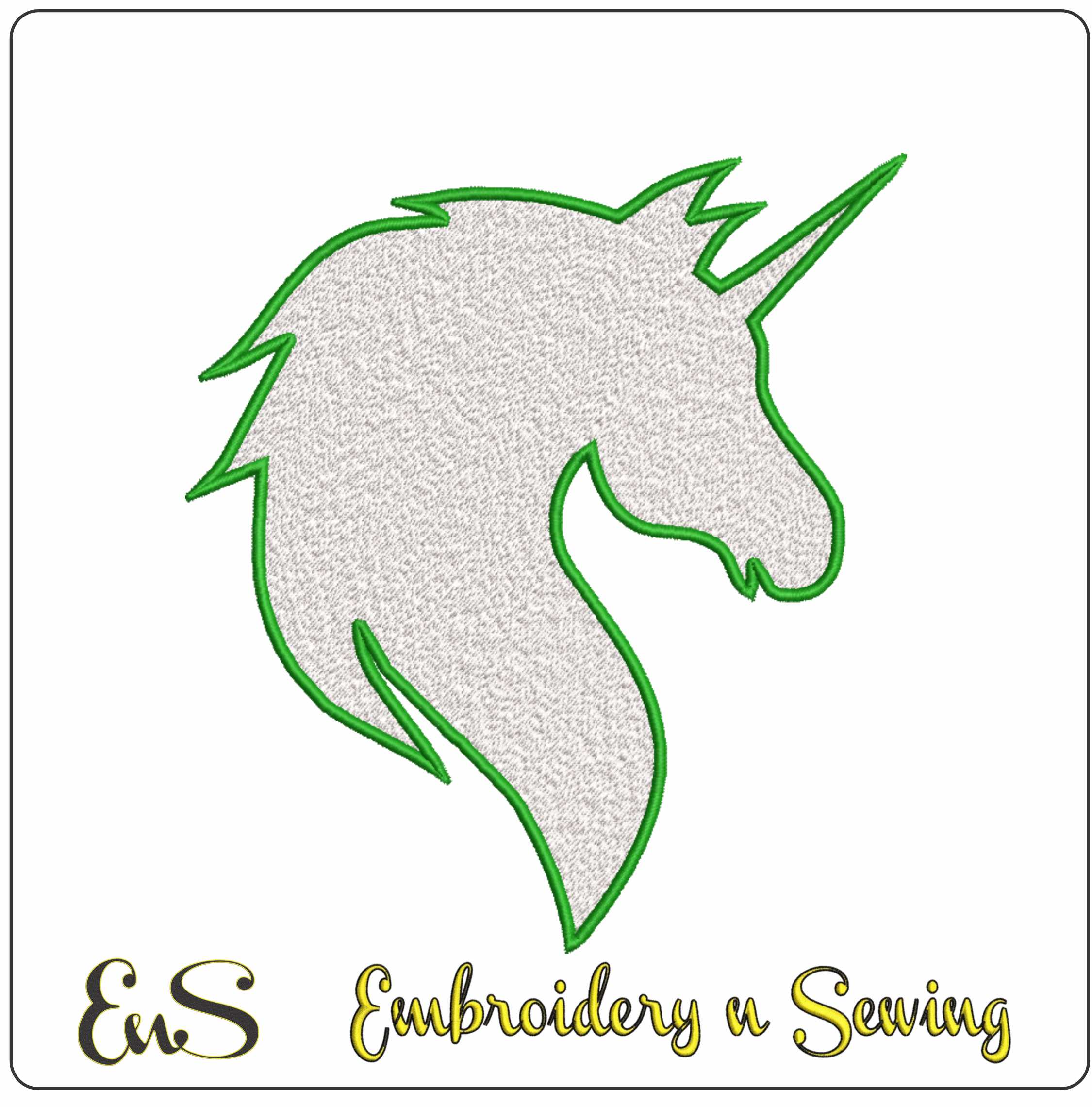 Unicorn Outline- Elegant embroidery design file - instant download