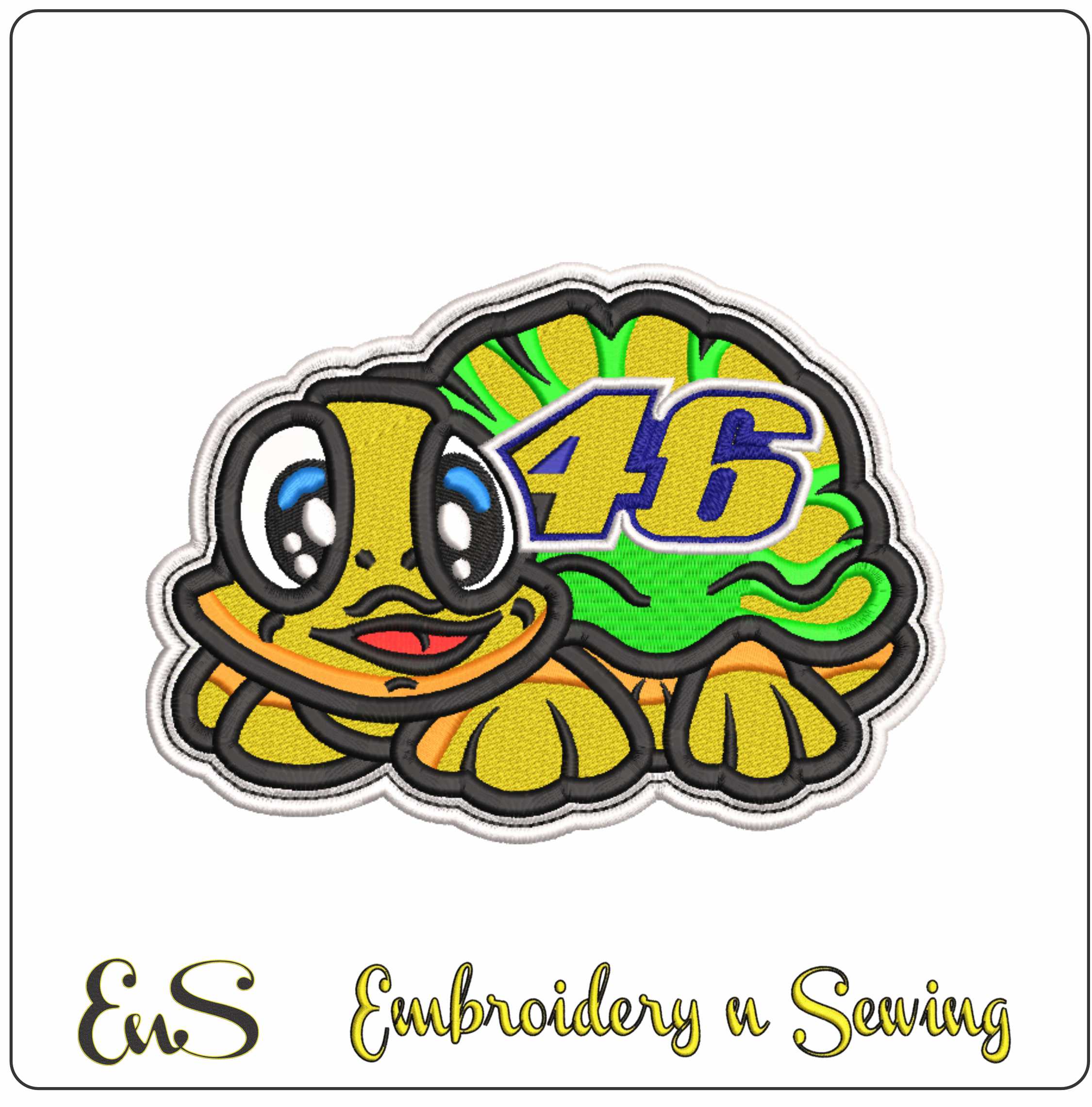 Valentino Rossi Tortoise 46- Elegant embroidery design file - instant download