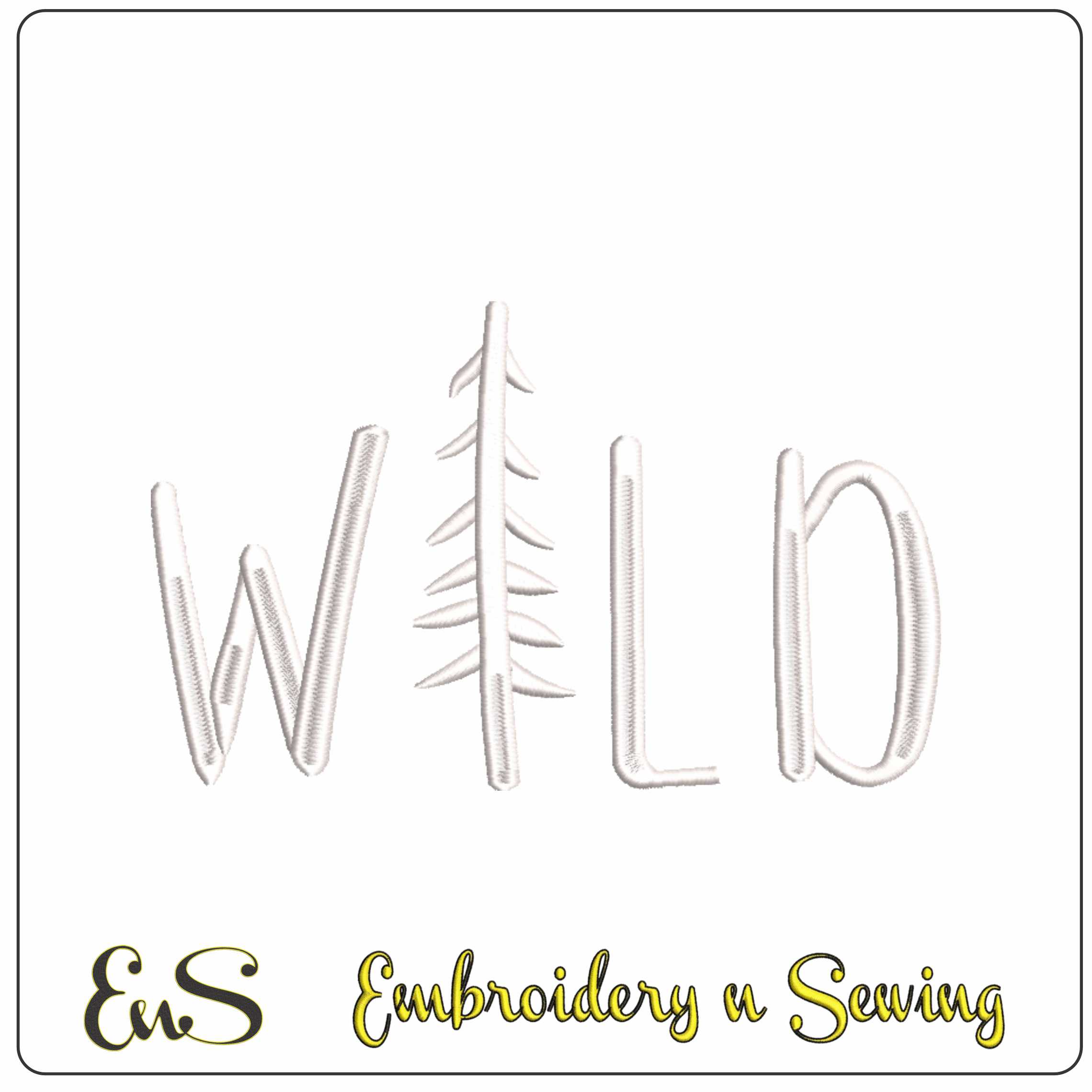 Wild Logo- Elegant embroidery design file - instant download