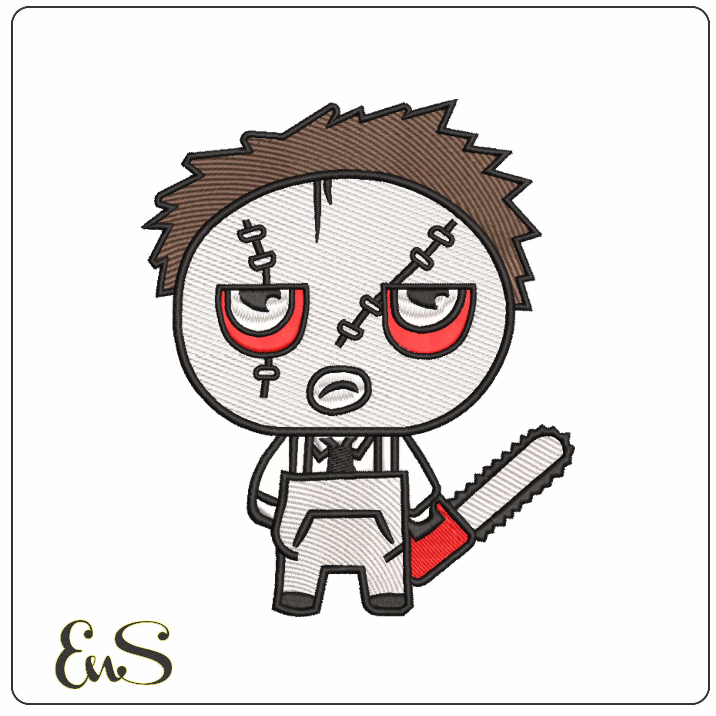 Chainsaw Halloween- Elegant embroidery design file - instant download