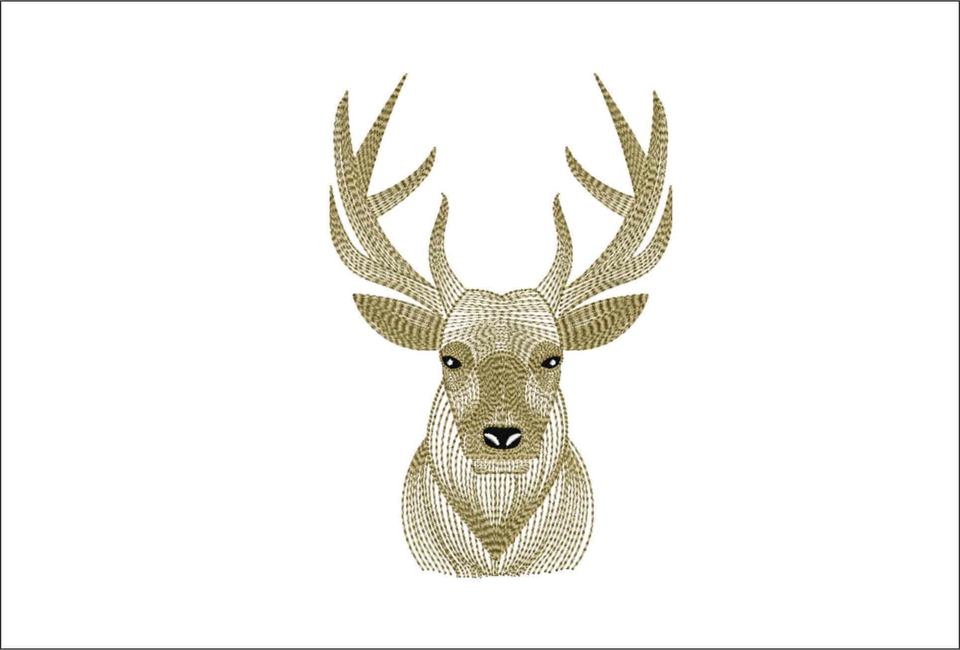 Deer Head- Elegant embroidery design file - instant download