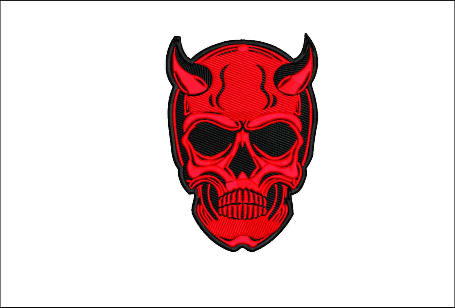 Devil Skull- Elegant embroidery design file - instant download