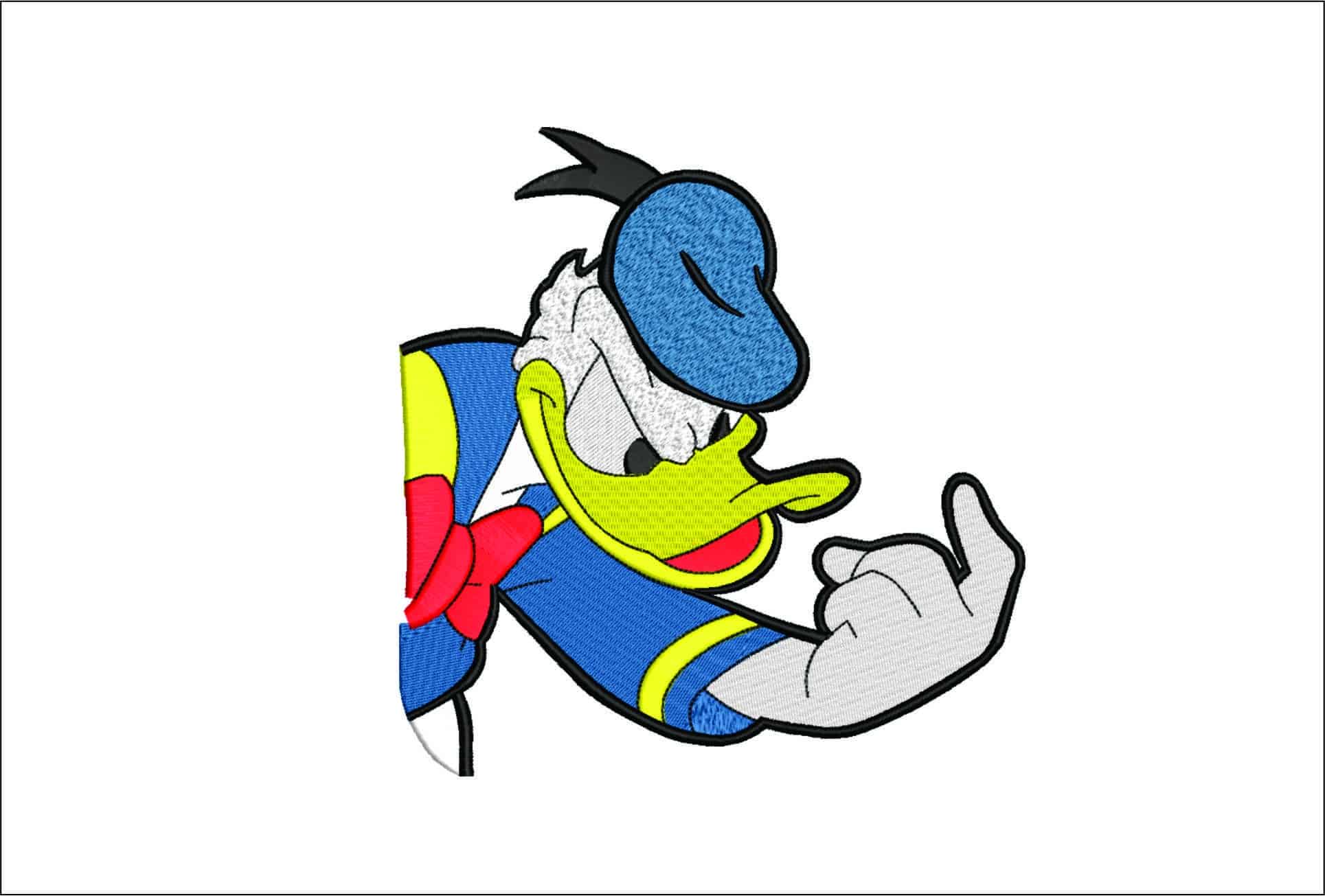 Donald Duck- Elegant embroidery design file - instant download