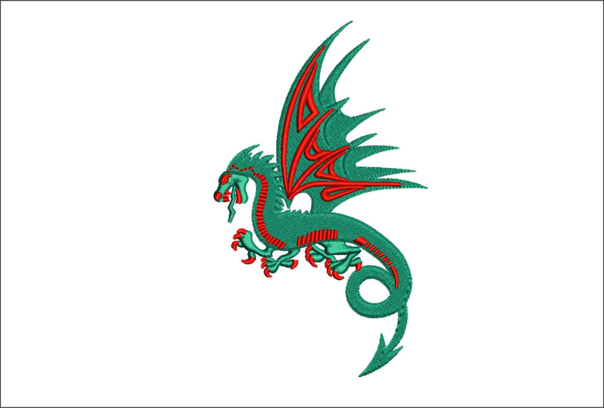 Dragon ready to breathe fire- Elegant embroidery design file - instant download