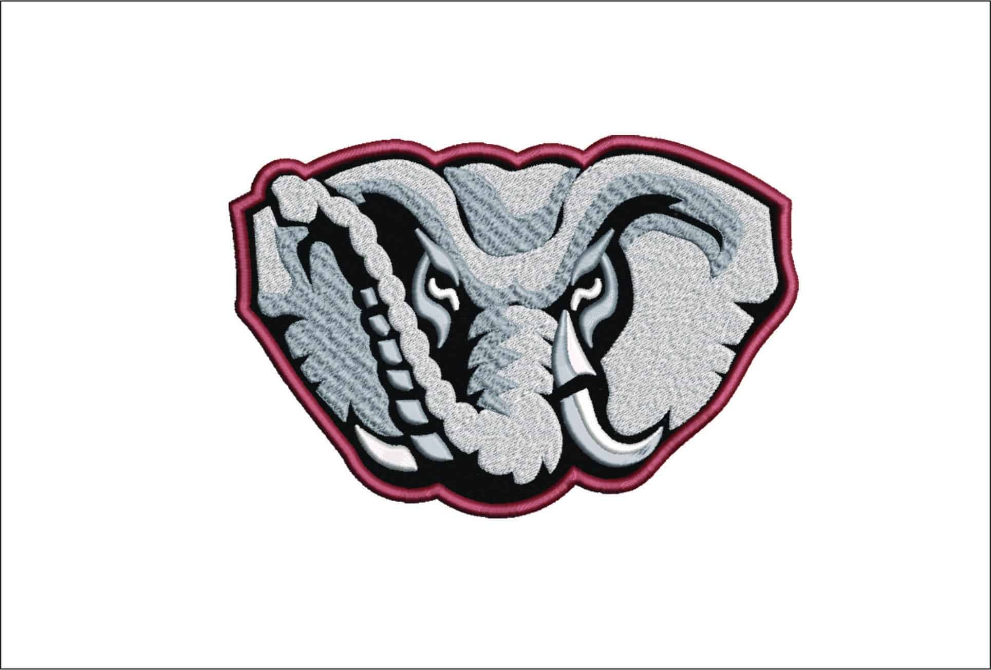 Elephant Face Mascot- Elegant embroidery design file - instant download