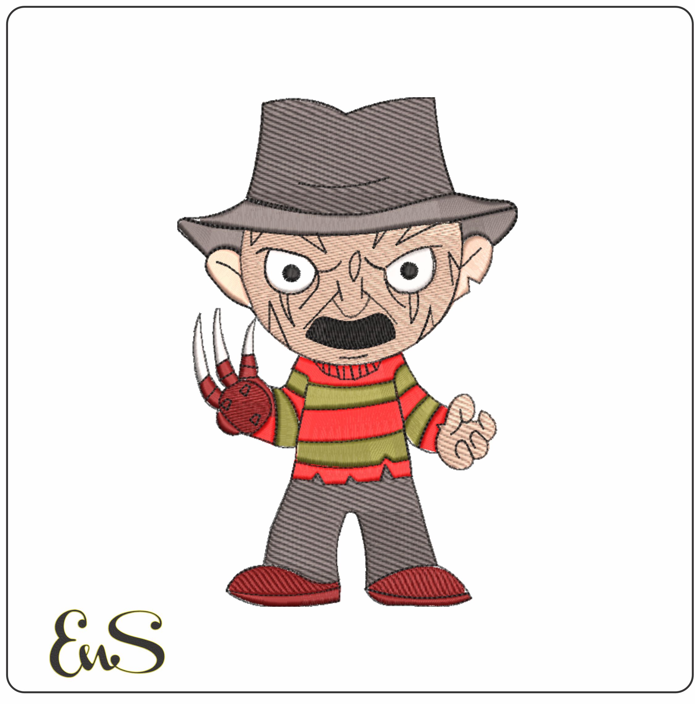 Freddie Halloween- Elegant embroidery design file - instant download